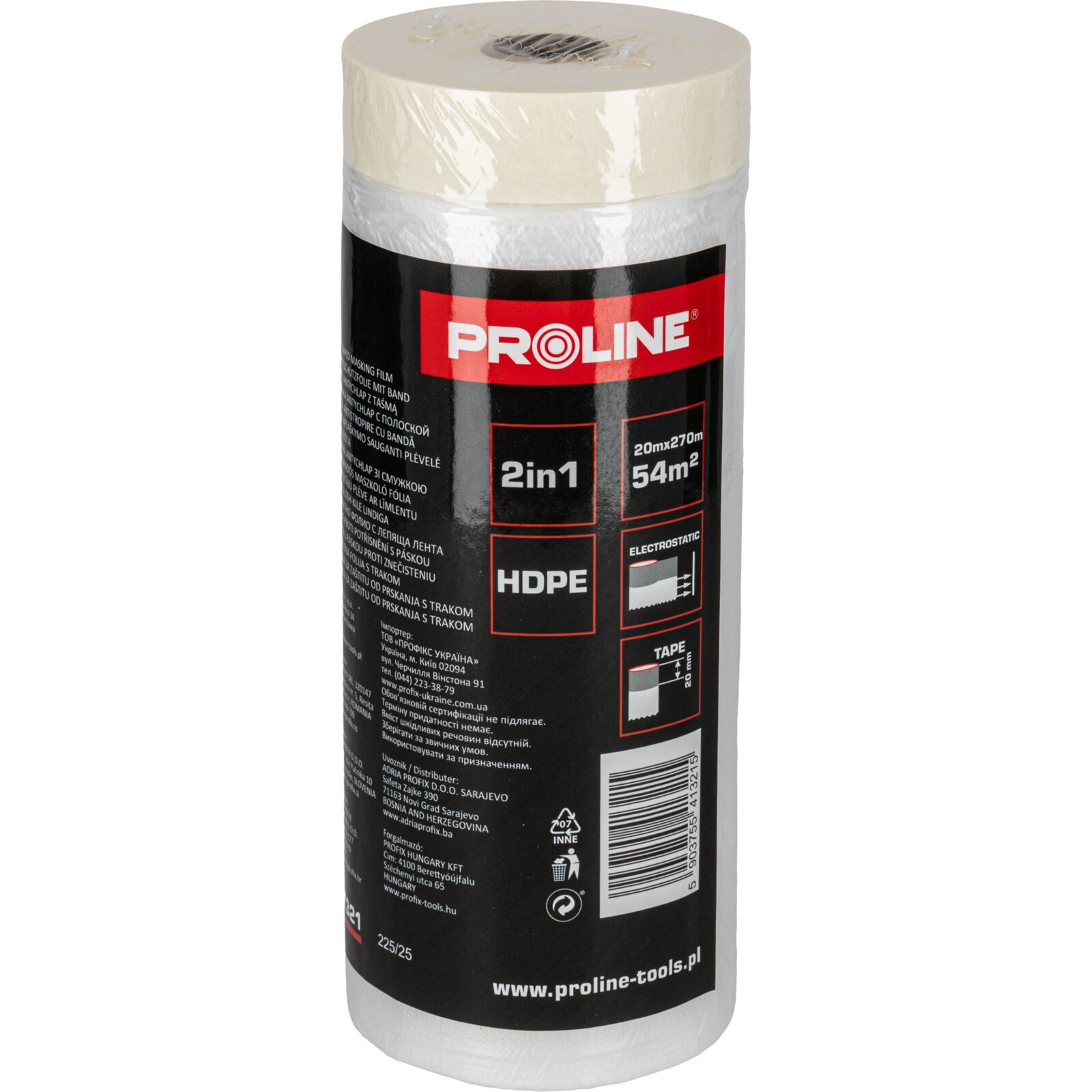 Anti-Stänk Maskeringsfolie med Tejp, Proline
