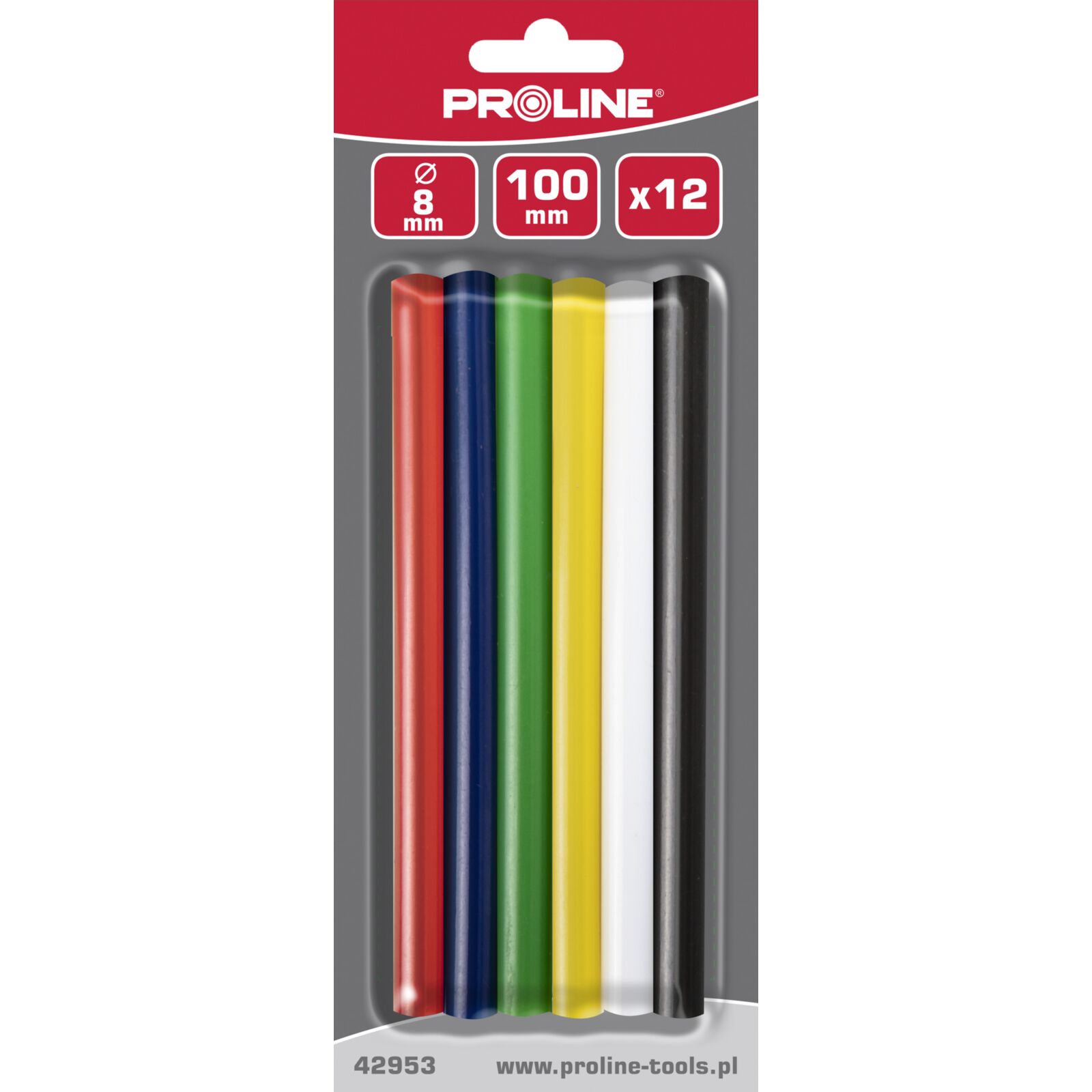 Coloured Glue Sticks 8 mm, 12pcs, Proline
