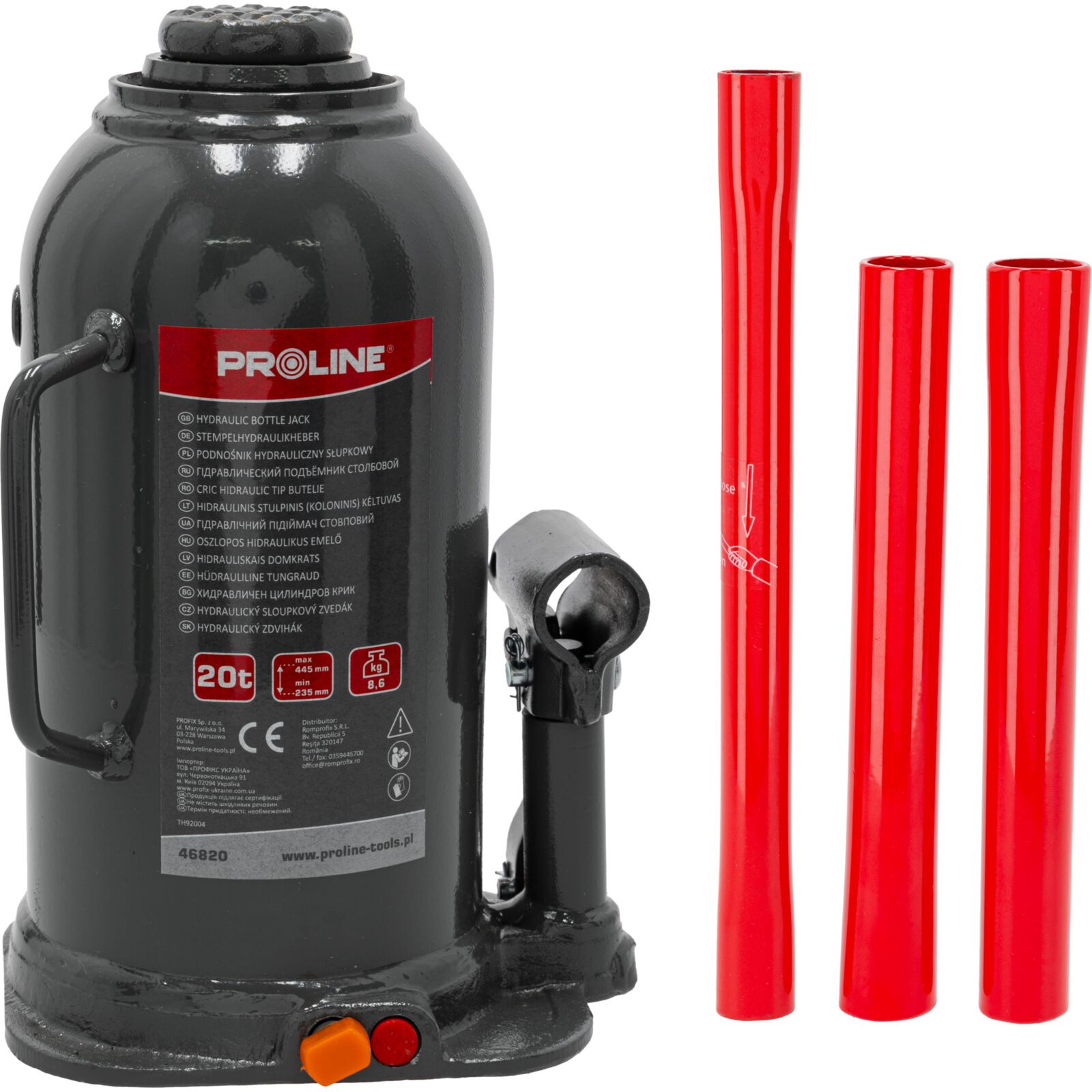 Hydraulic Jack 20T 242-452 mm 10.5 kg, Proline