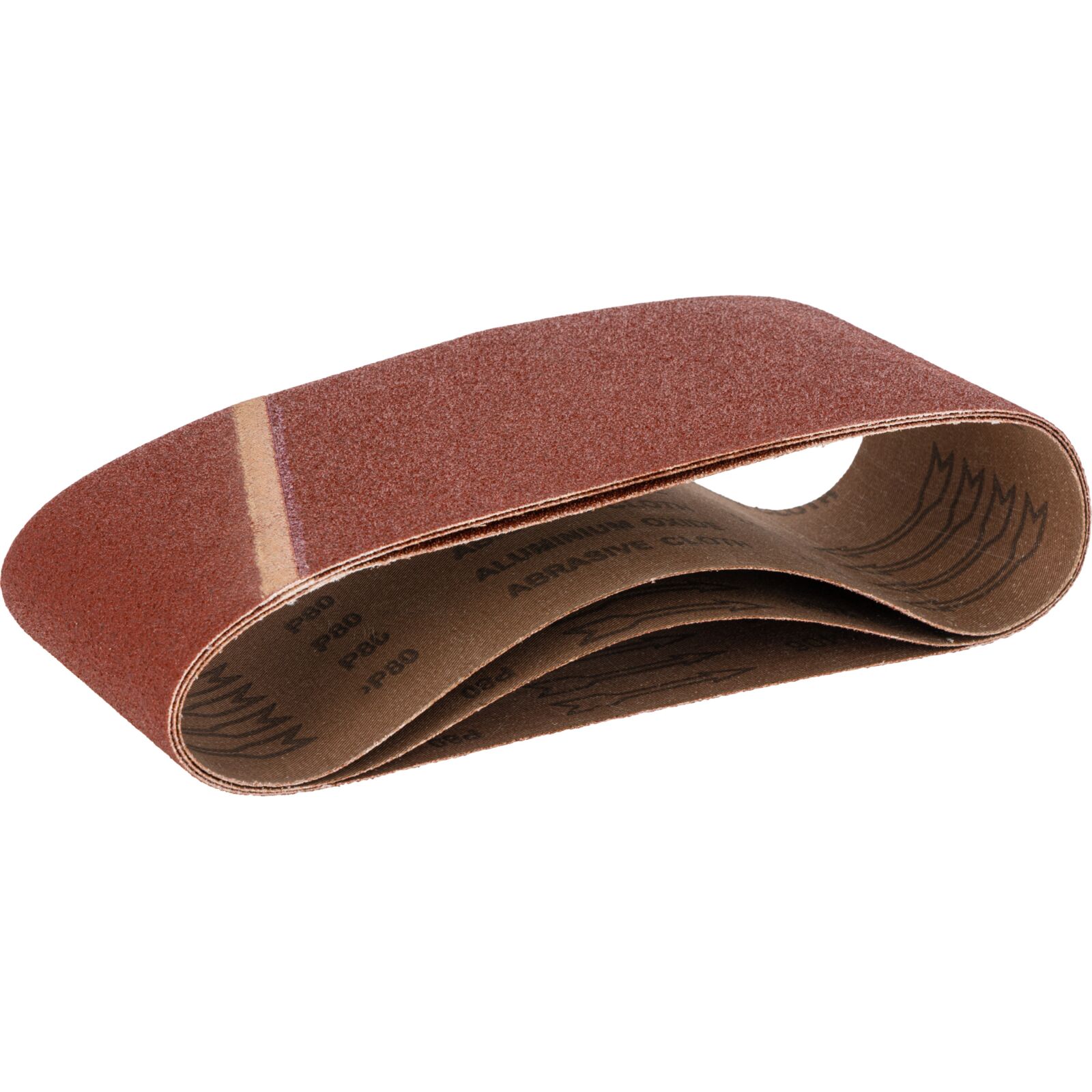 Abrasive Belts 100 x 610 mm, Grit 80, 3 pcs