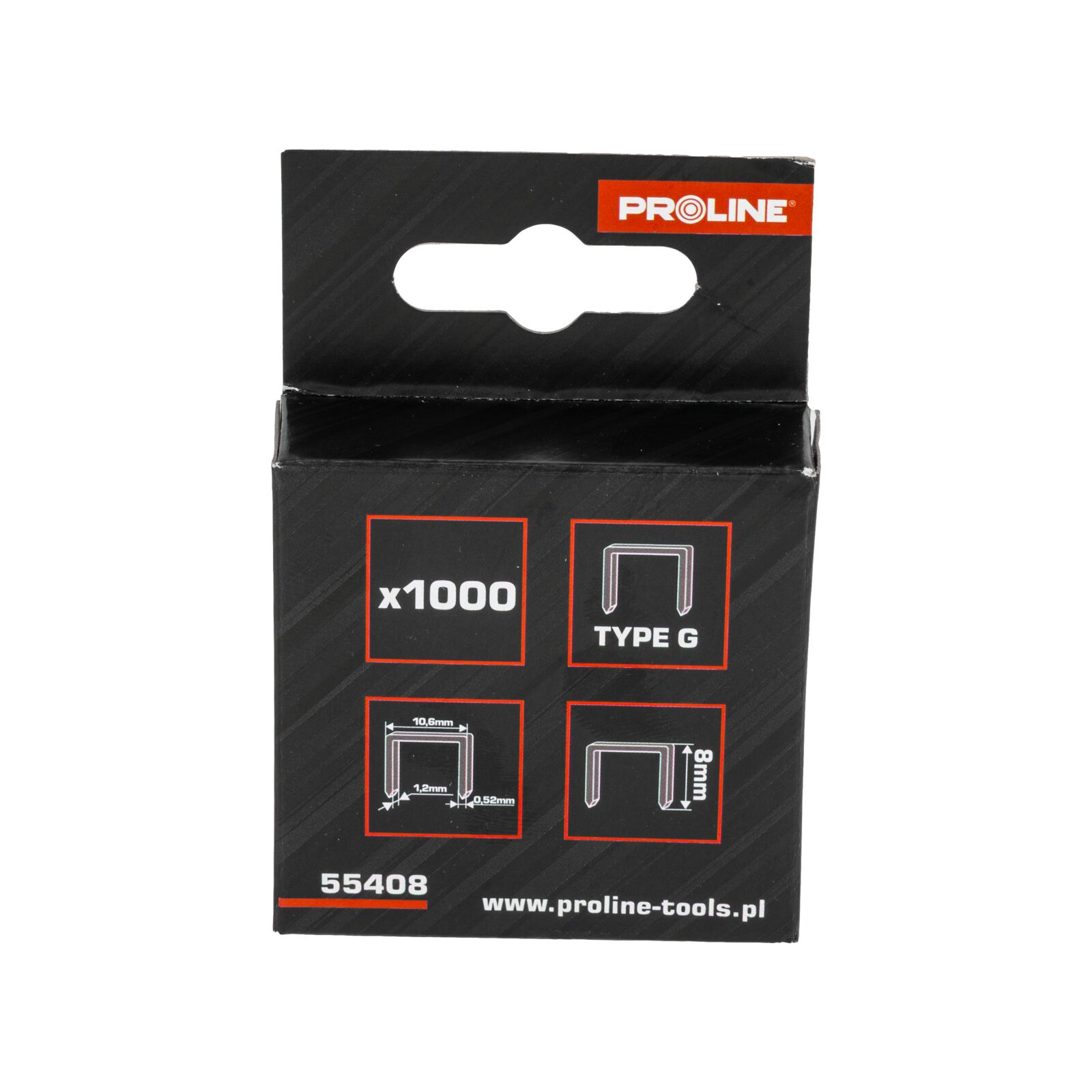Hardened Staples 8 mm, 10.6 mm, 1.2 mm, 1000pcs, Proline