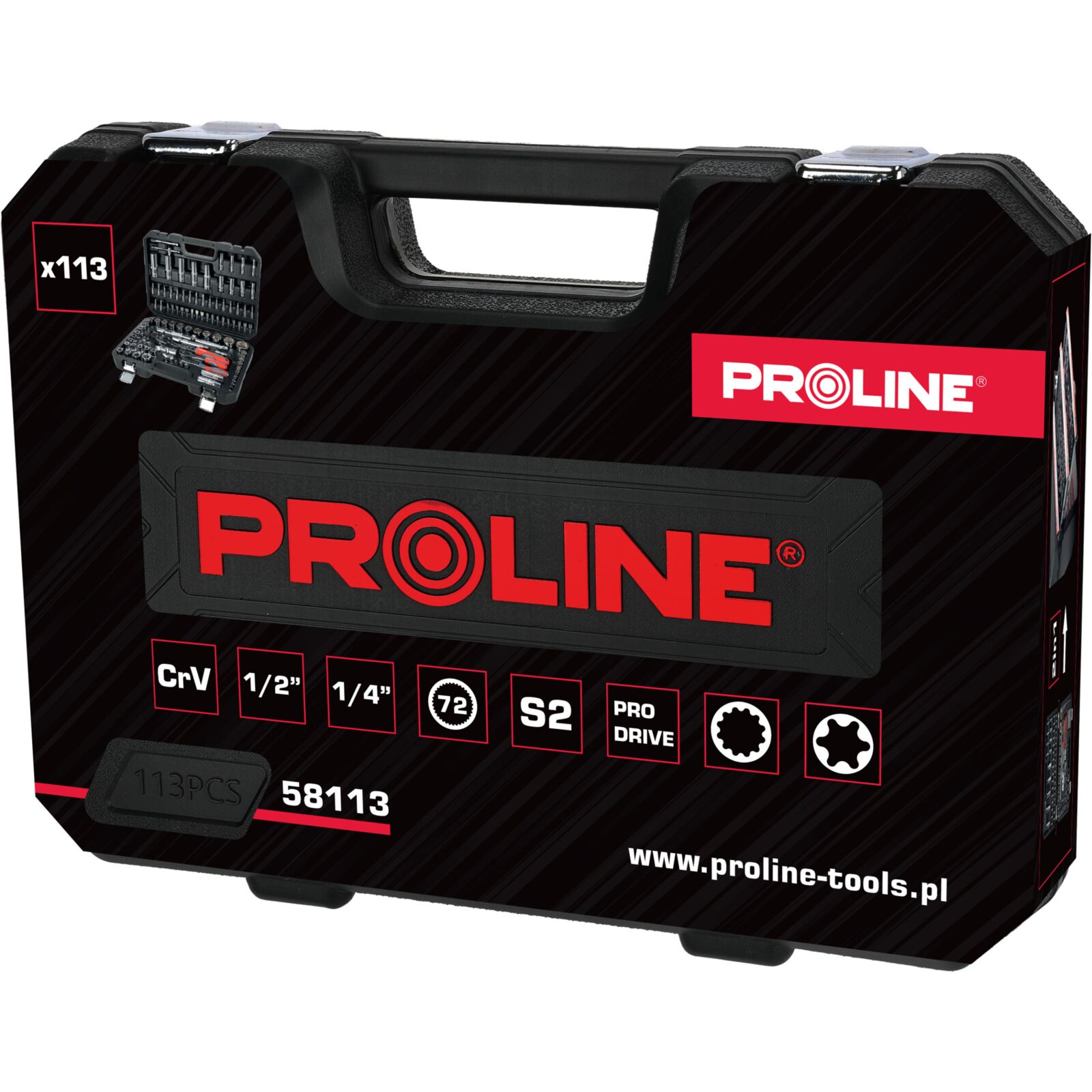 113 Delars Hylssats, 12PT, CRV, S2, 1/2, 1/4 Driv, BMC, Proline