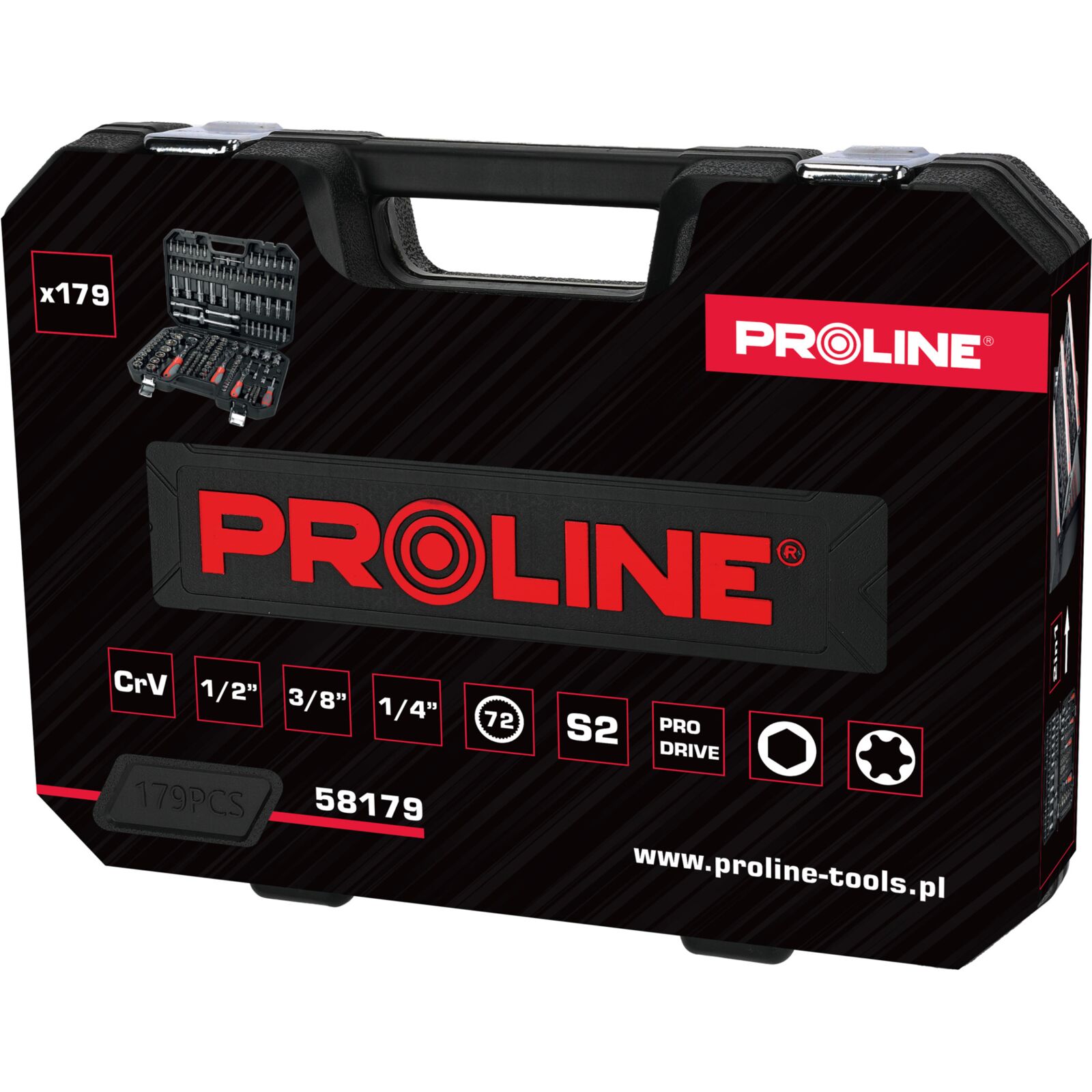 Socket set 179 Pieces 1/23/81/4 TORX, Proline