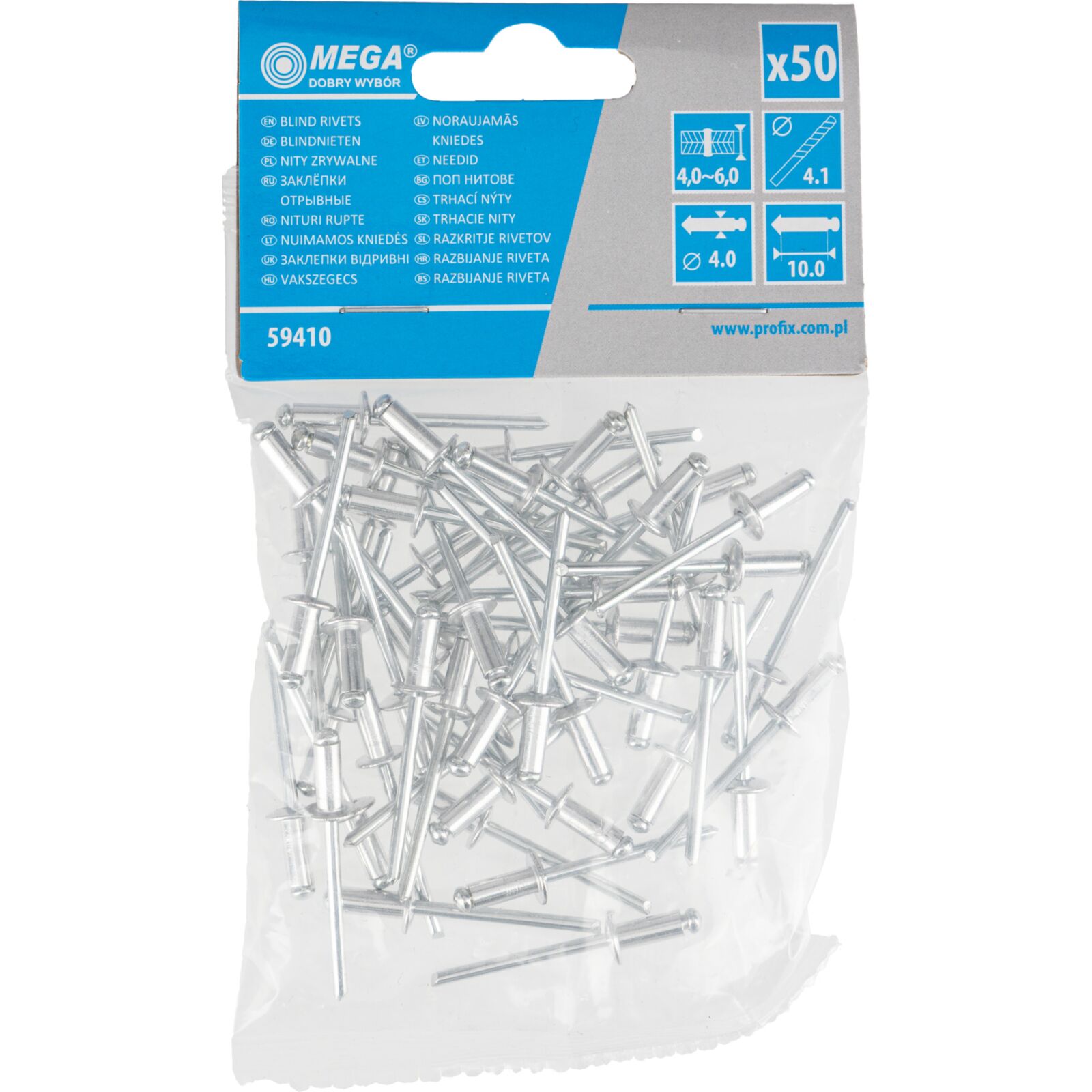 Blind Rivets - 4.010.0 mm, 50St