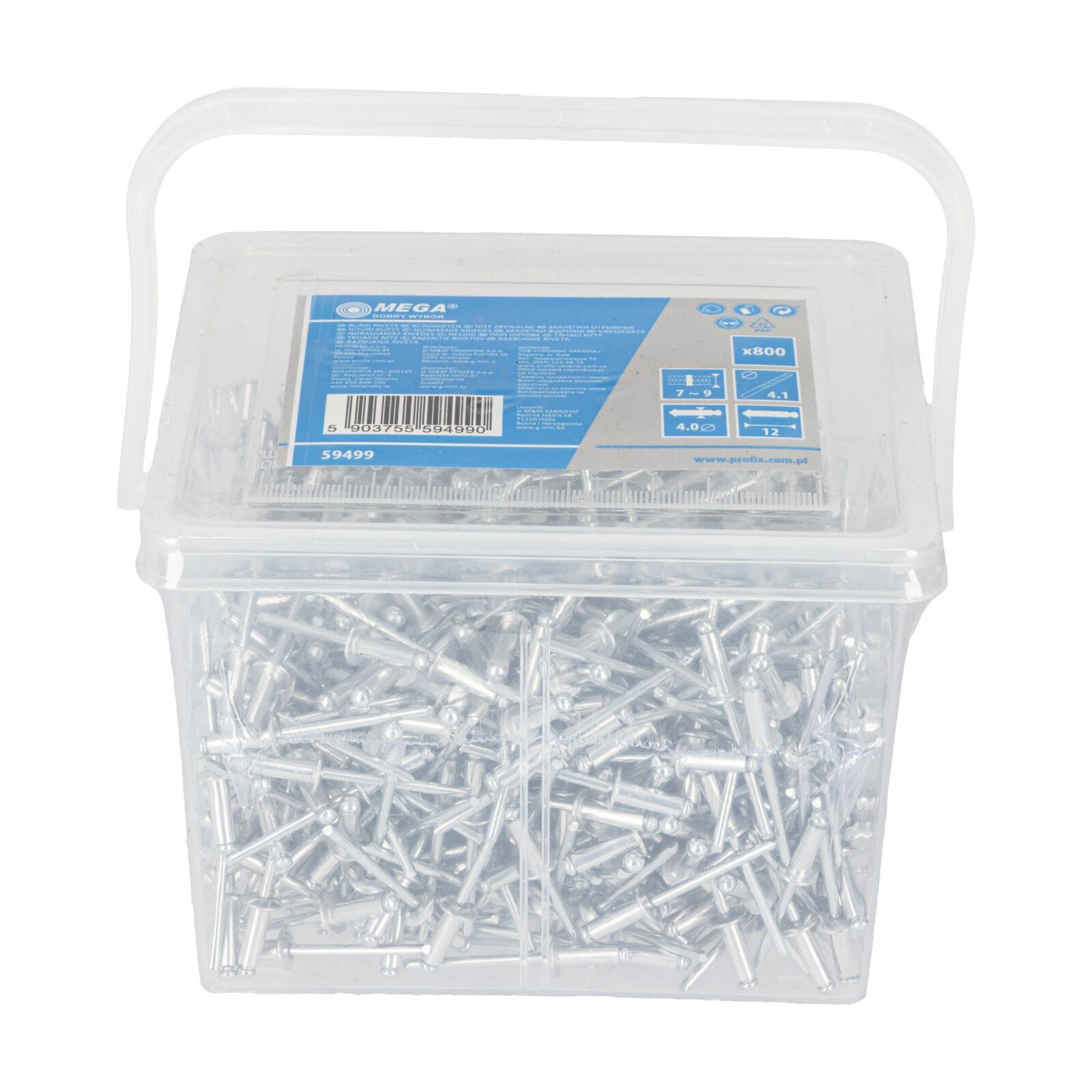 Blindnitar 4,0 x 12,0 mm, 800 st