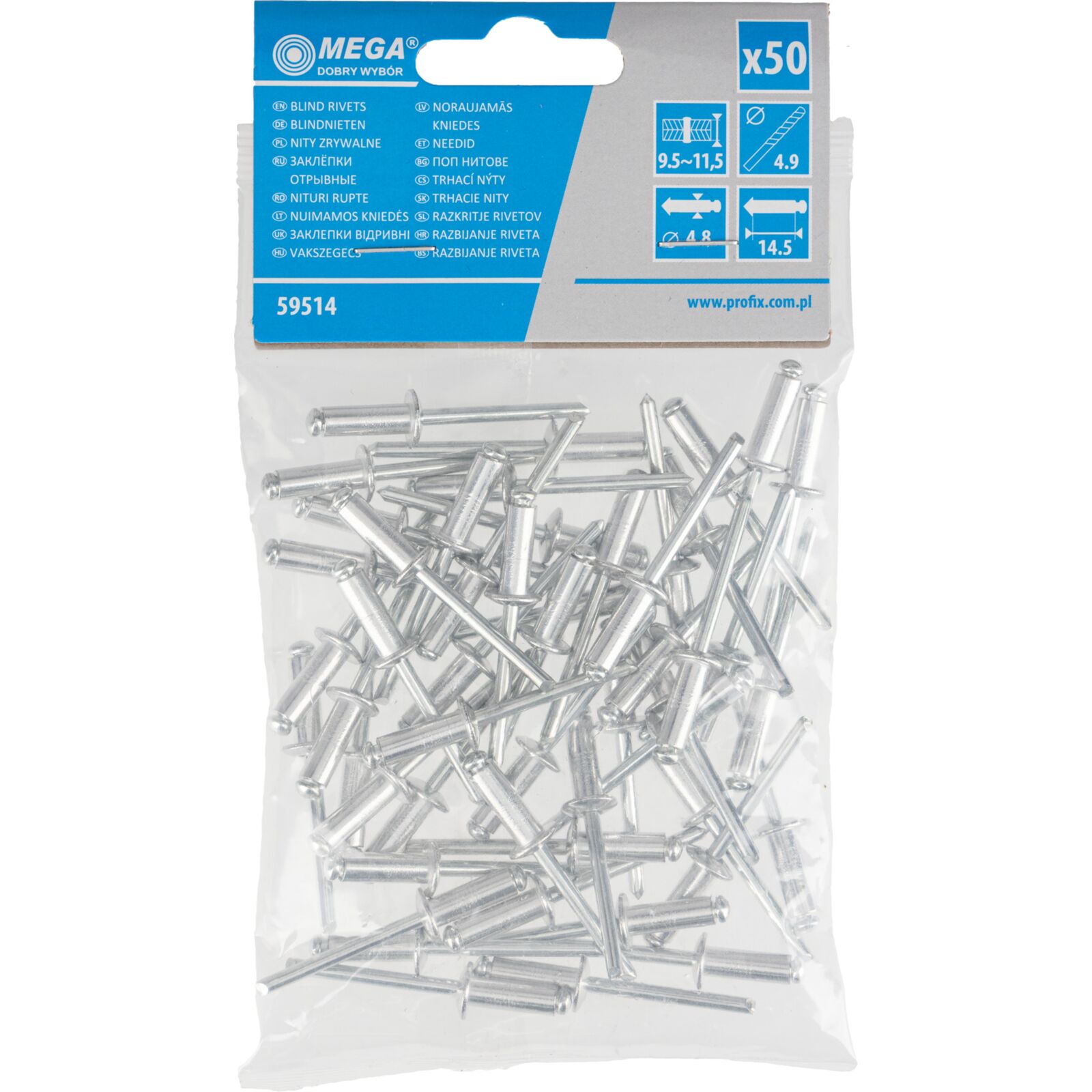 Blind Rivets - 4.814.0 mm, 50St