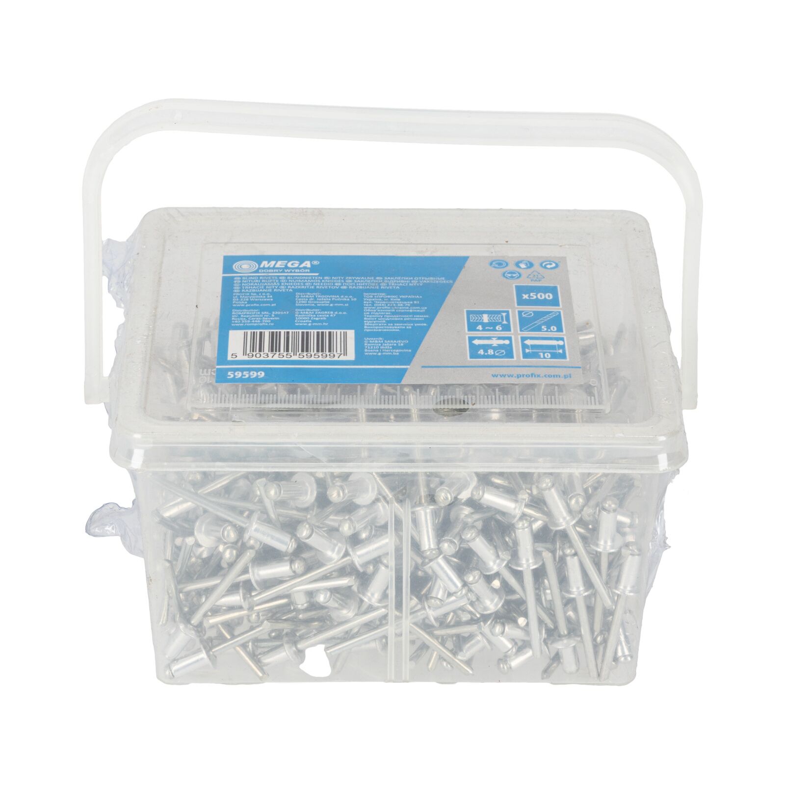 Blindnitar 4,8 x 10,0 mm, 500 st