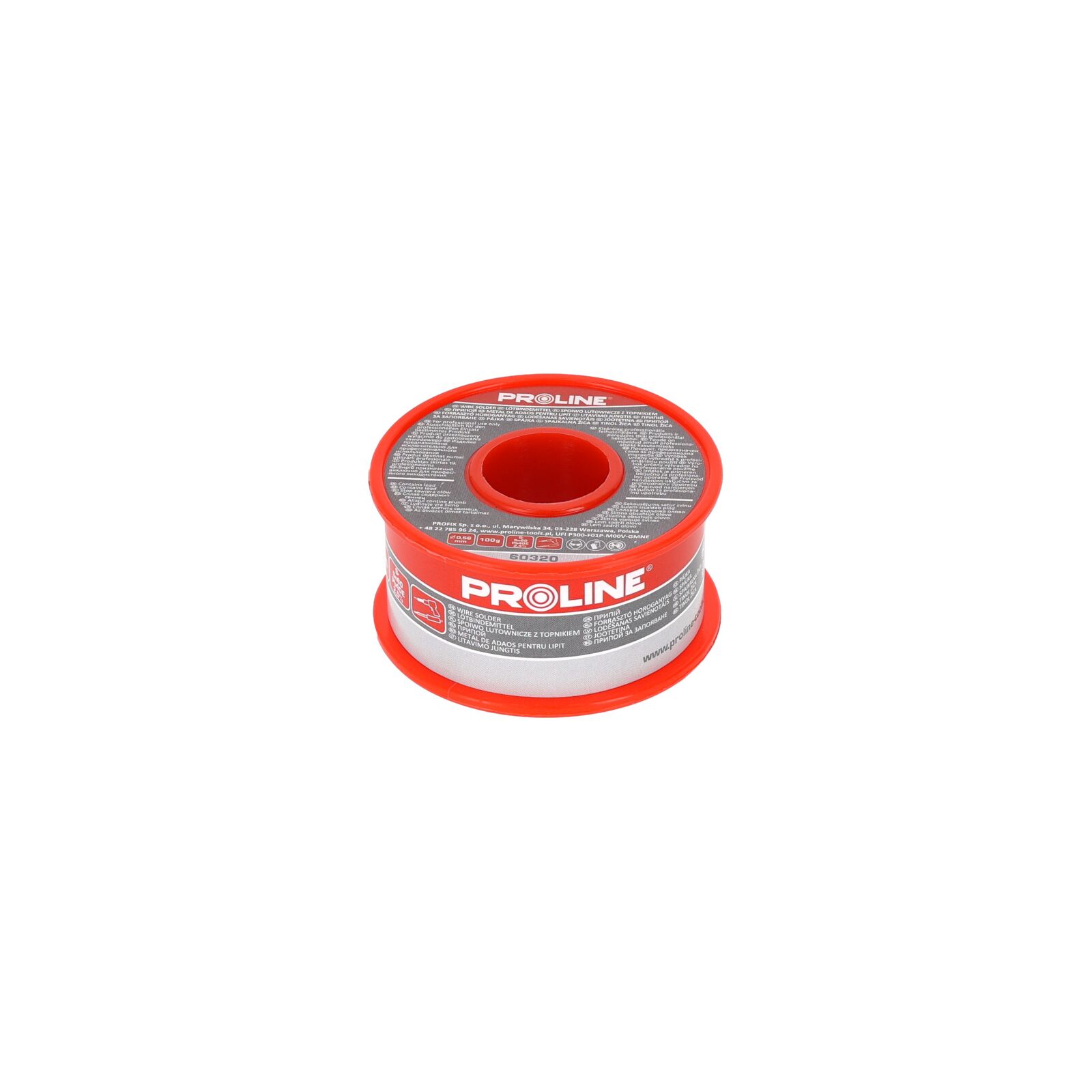 Lödtråd 60/40/2, 5%, Dia=0, 56 mm, 100g, Blister, Proline