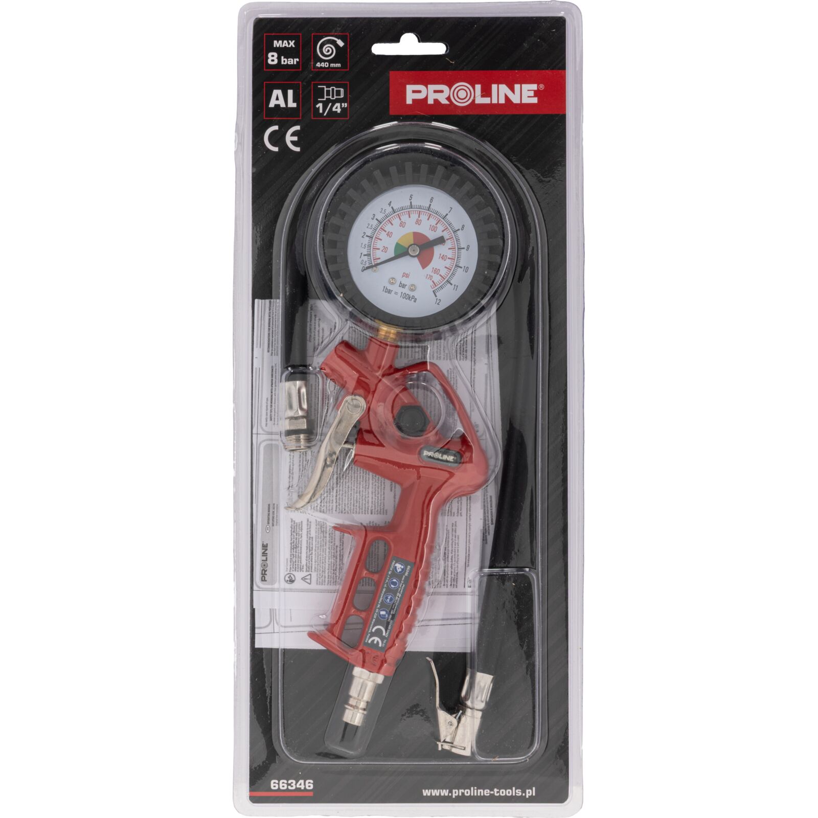 Luftpåfyllare med Manometer, CE-märkt, Proline