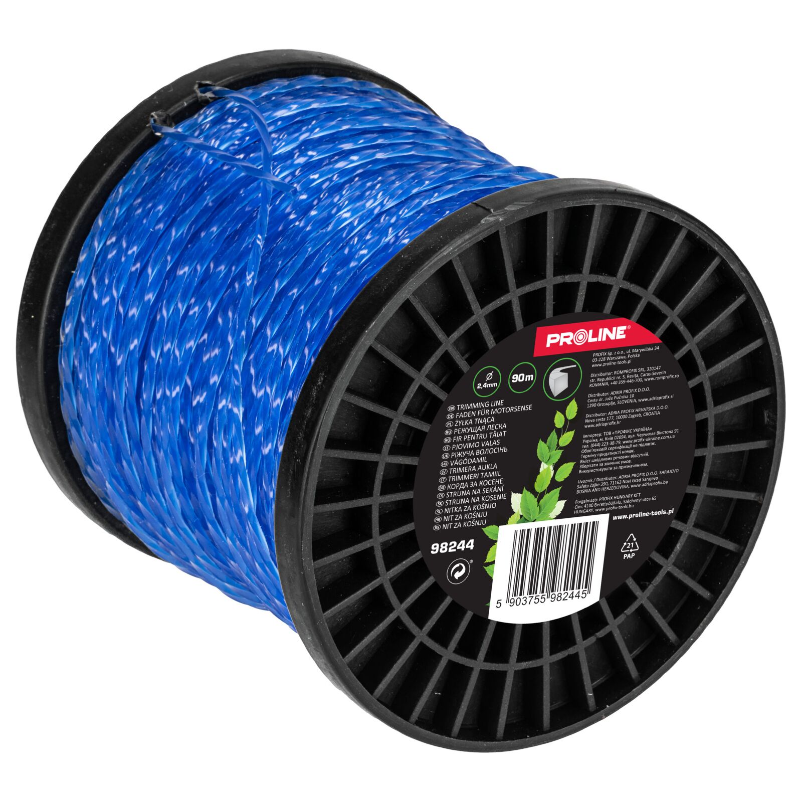 Trimmerlinje Twist Fyrkantig 2, 4 mm x 90m (Spole), Proline
