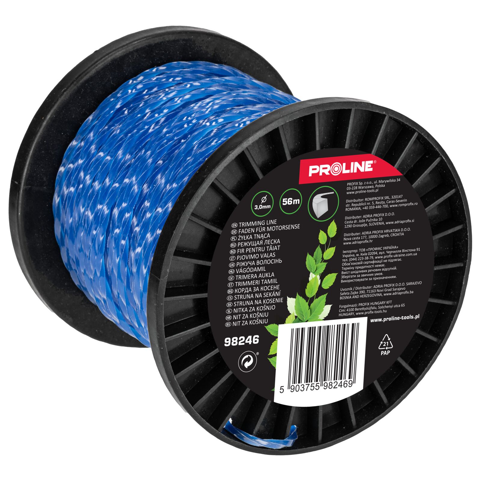 Trimmerlinje Twist Fyrkantig 3, 0 mm x 90m (Spole), Proline
