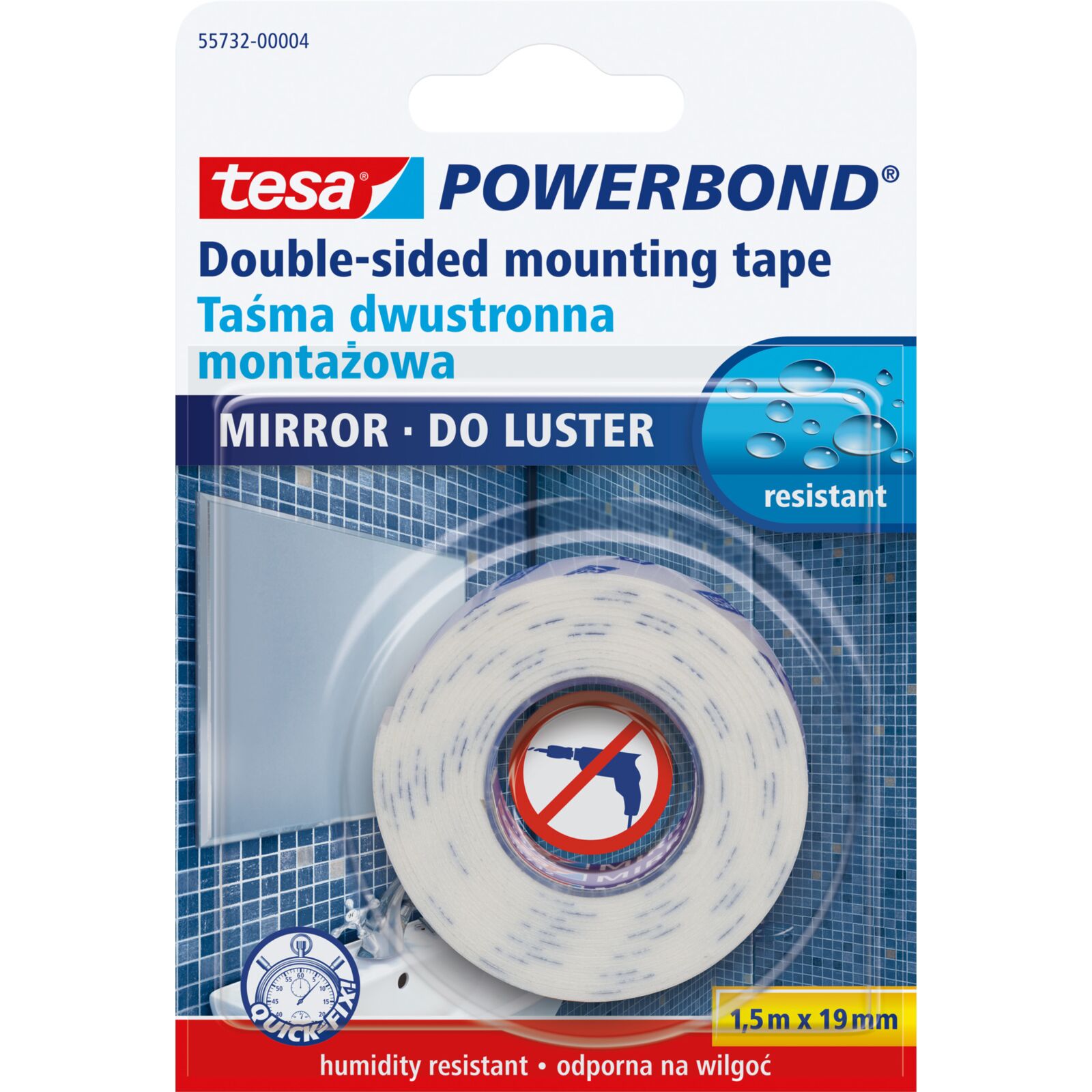 Mounting Tape Double Foam for Mirrors 5M:19 mm PRO