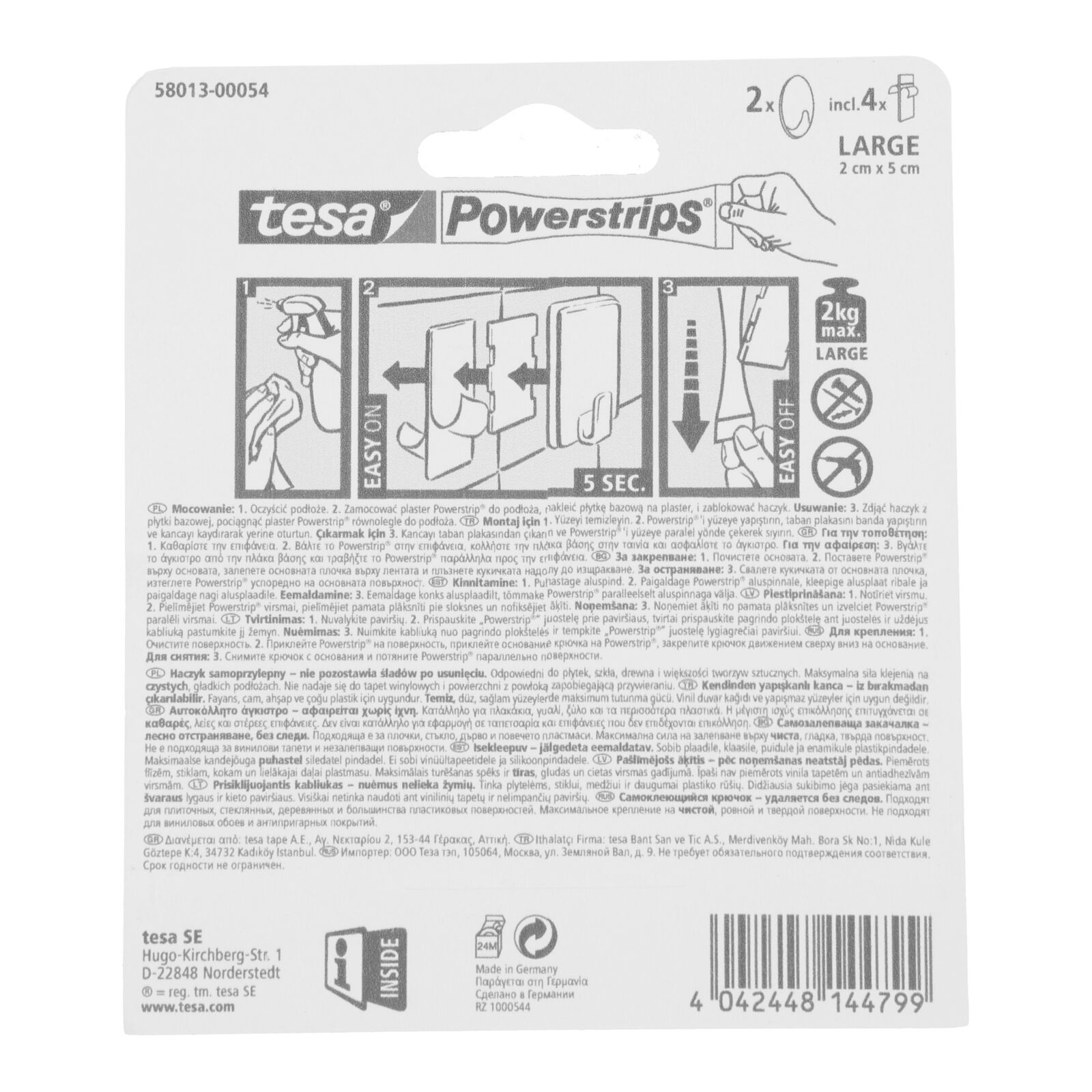 Adhesive hooks Powerstrips 2 pcs | Tesa