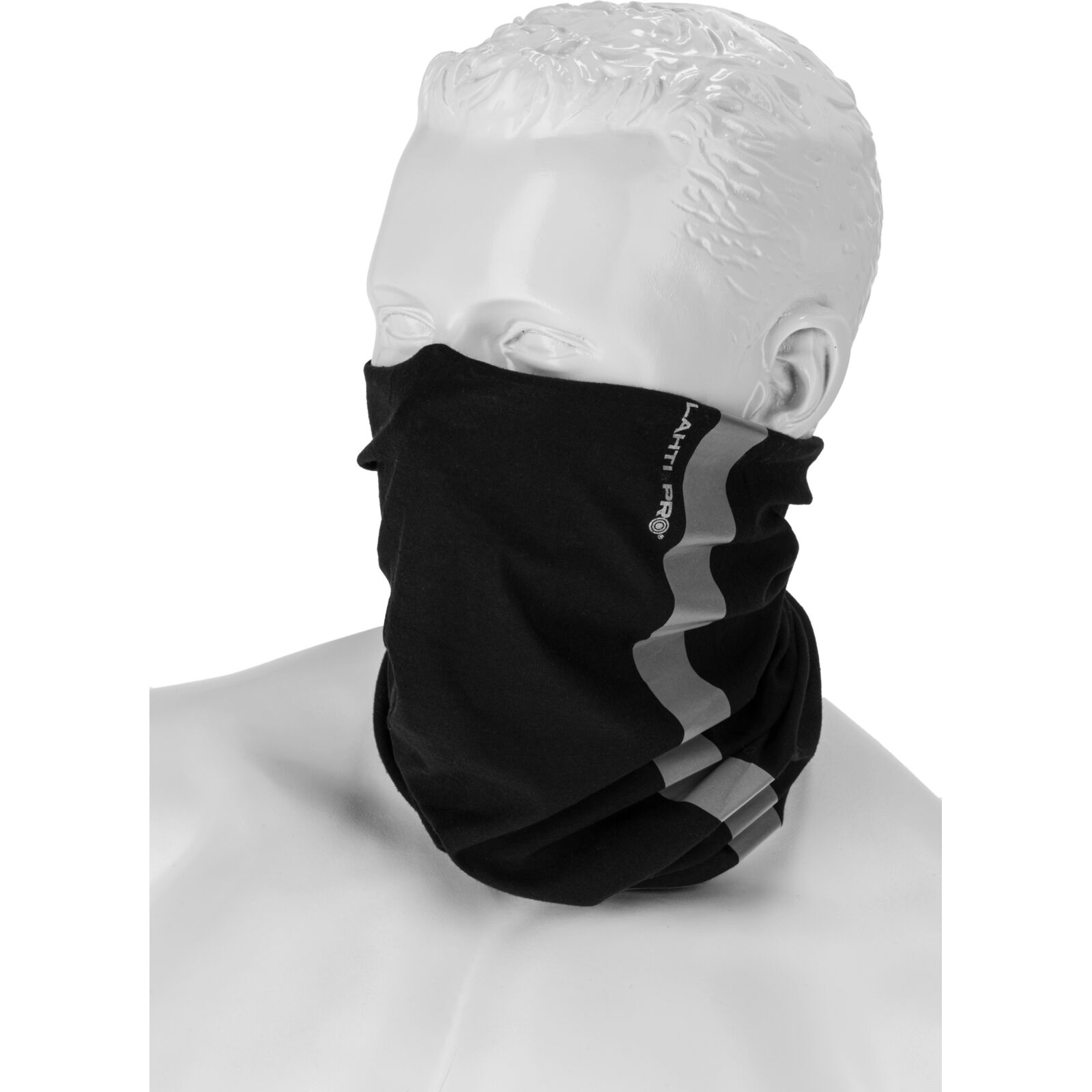Multifunctional Scarf with Reflective Band, Black, LAHTI