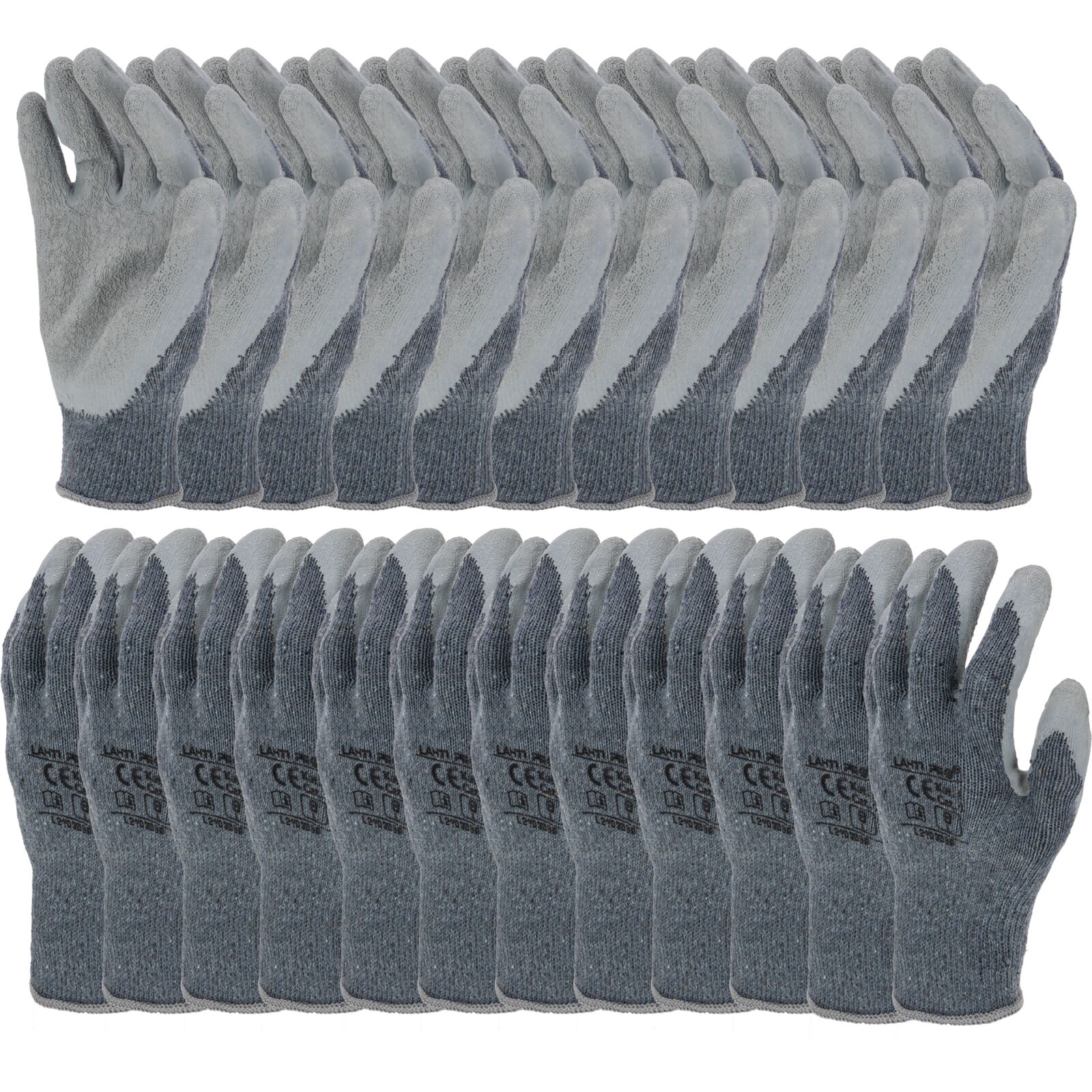 Gloves Latex Grey L210308 P, 12 Pairs, 8 , CE, LAHTI