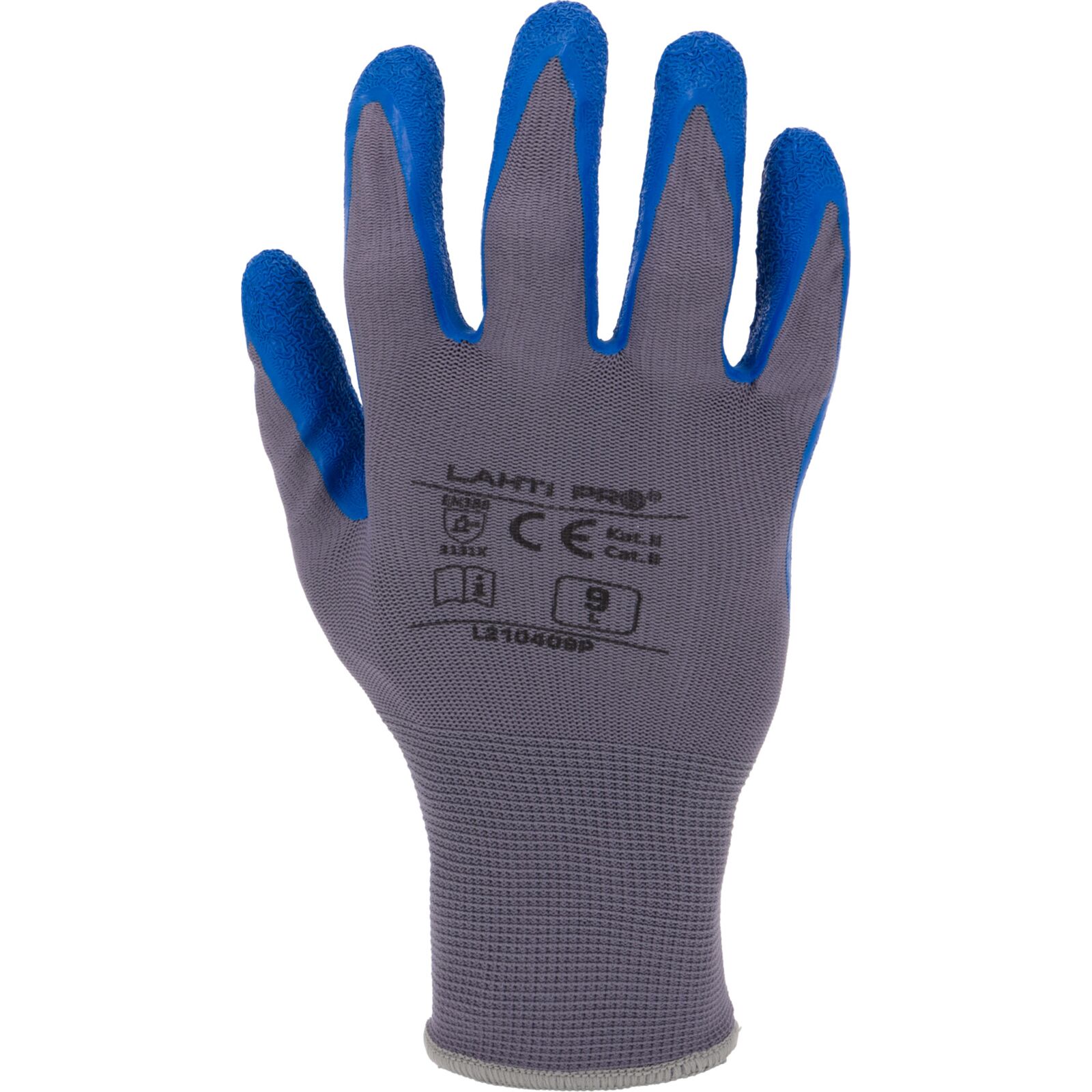 Gloves Latex Blue-Grey L210407P, 12 Pairs, 7 , CE, LAHTI
