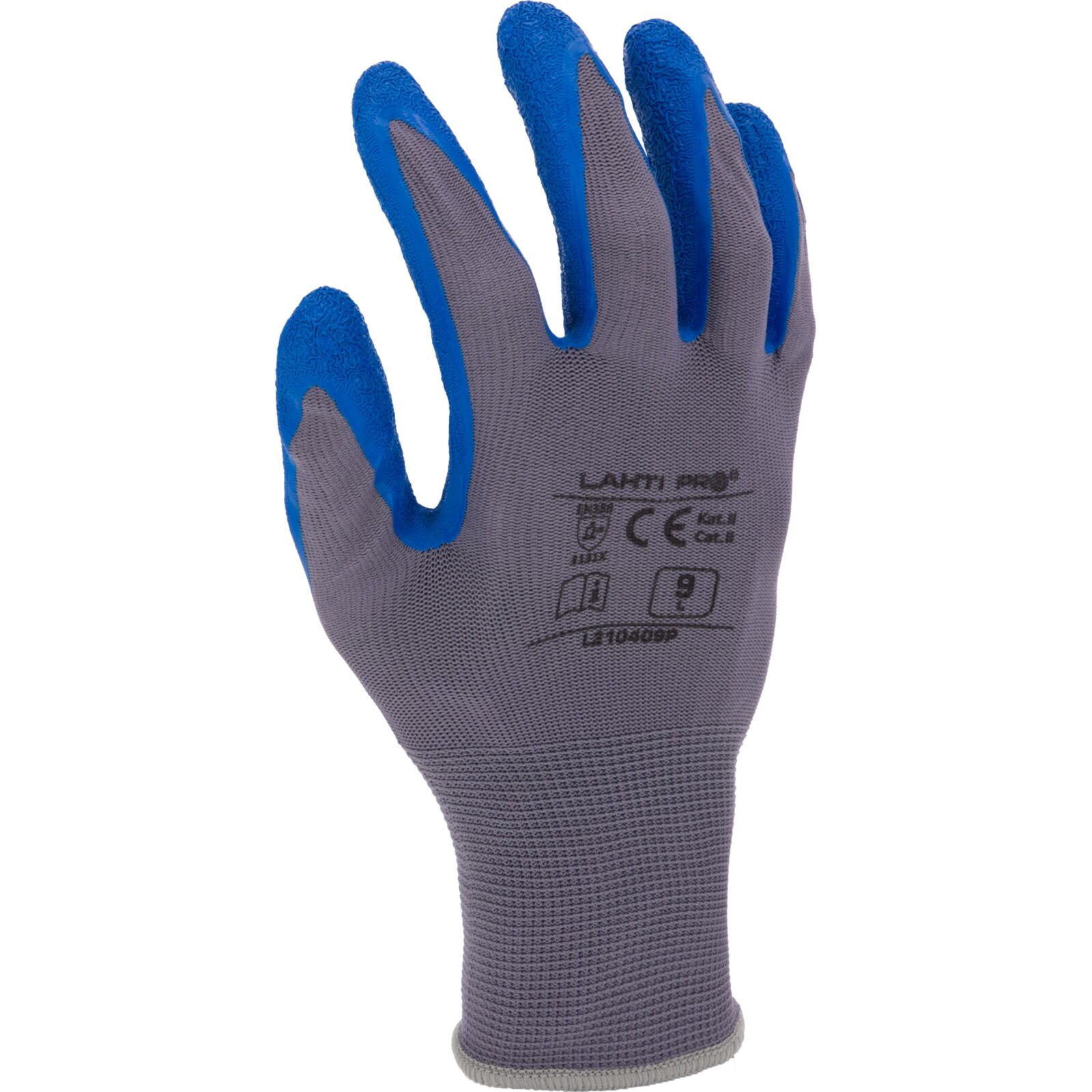 Gloves Latex Blue-Grey L210407P, 12 Pairs, 7 , CE, LAHTI