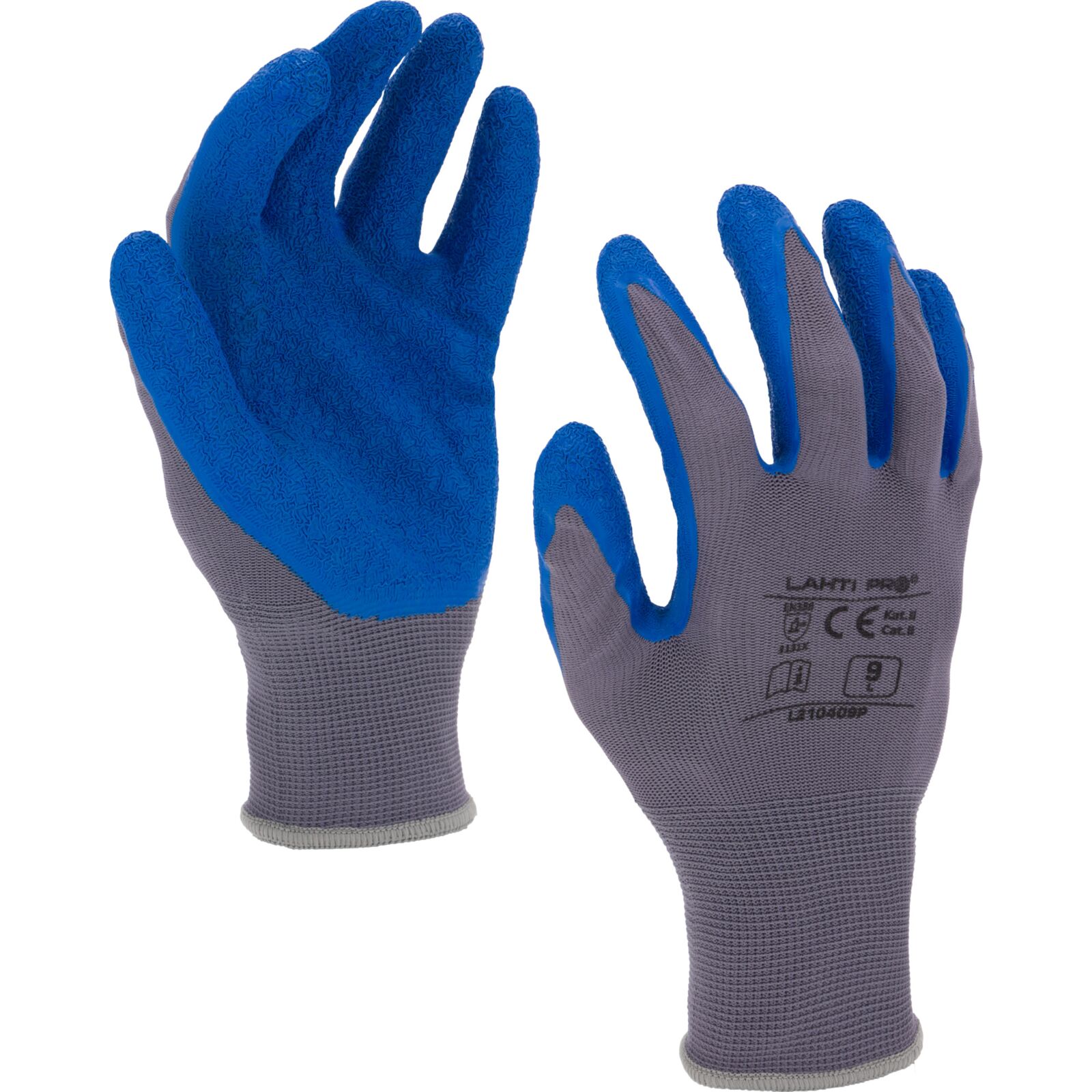 Gloves Latex Blue-Grey L210407P, 12 Pairs, 7 , CE, LAHTI