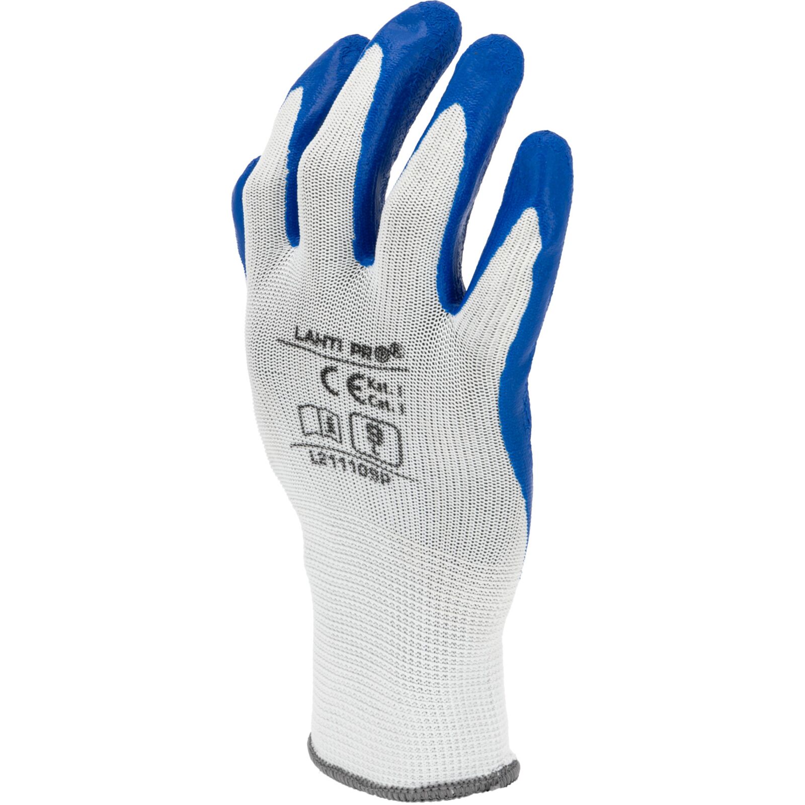 Latexhandskar 12 par, arbetshandskar, navy-white, CE, LAHTI