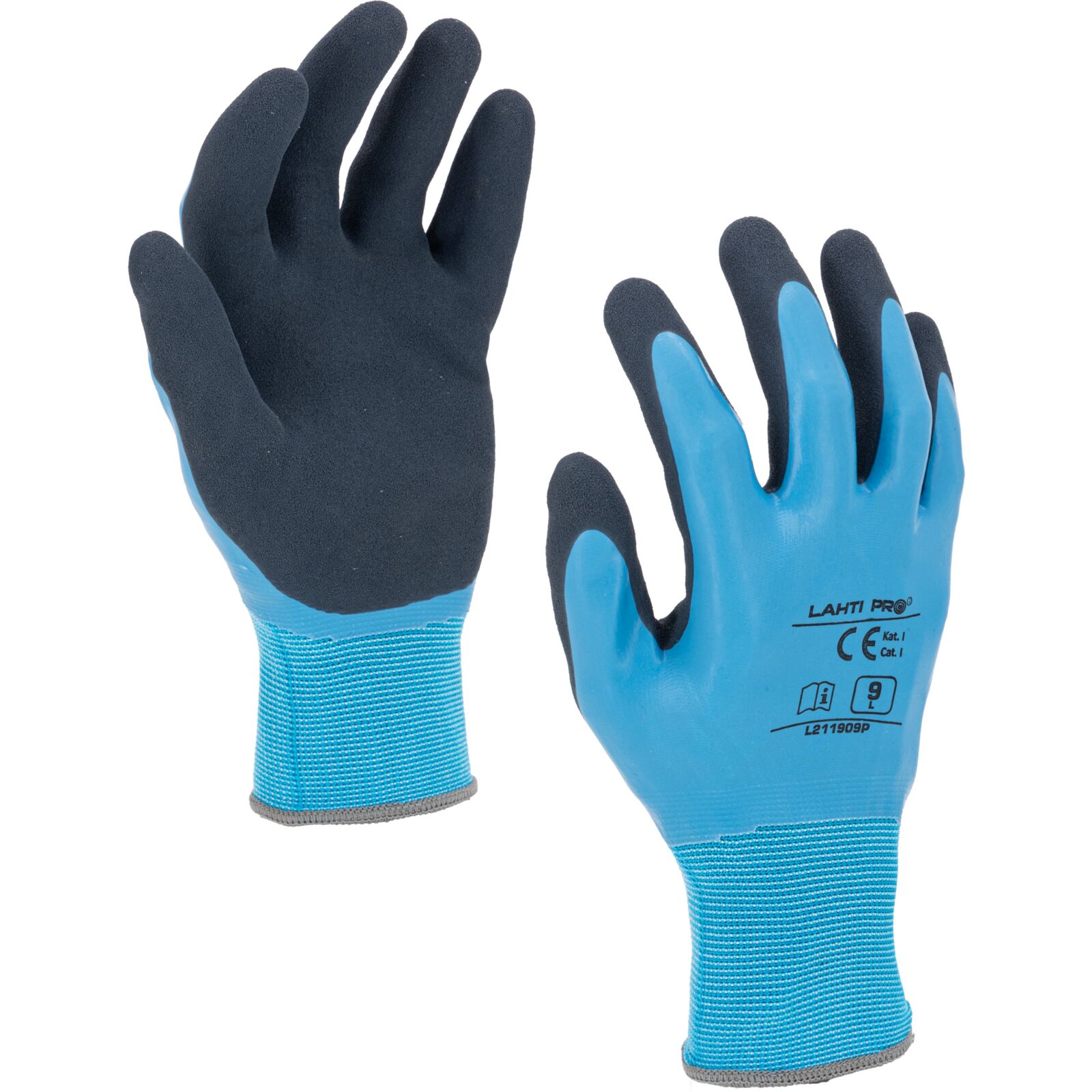 Blå latexhandskar storlek 9 CE