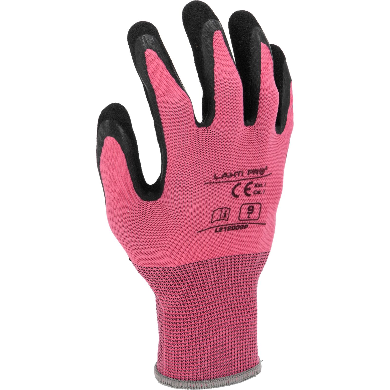 Latexhandskar rosa-svarta storlek 8 CE