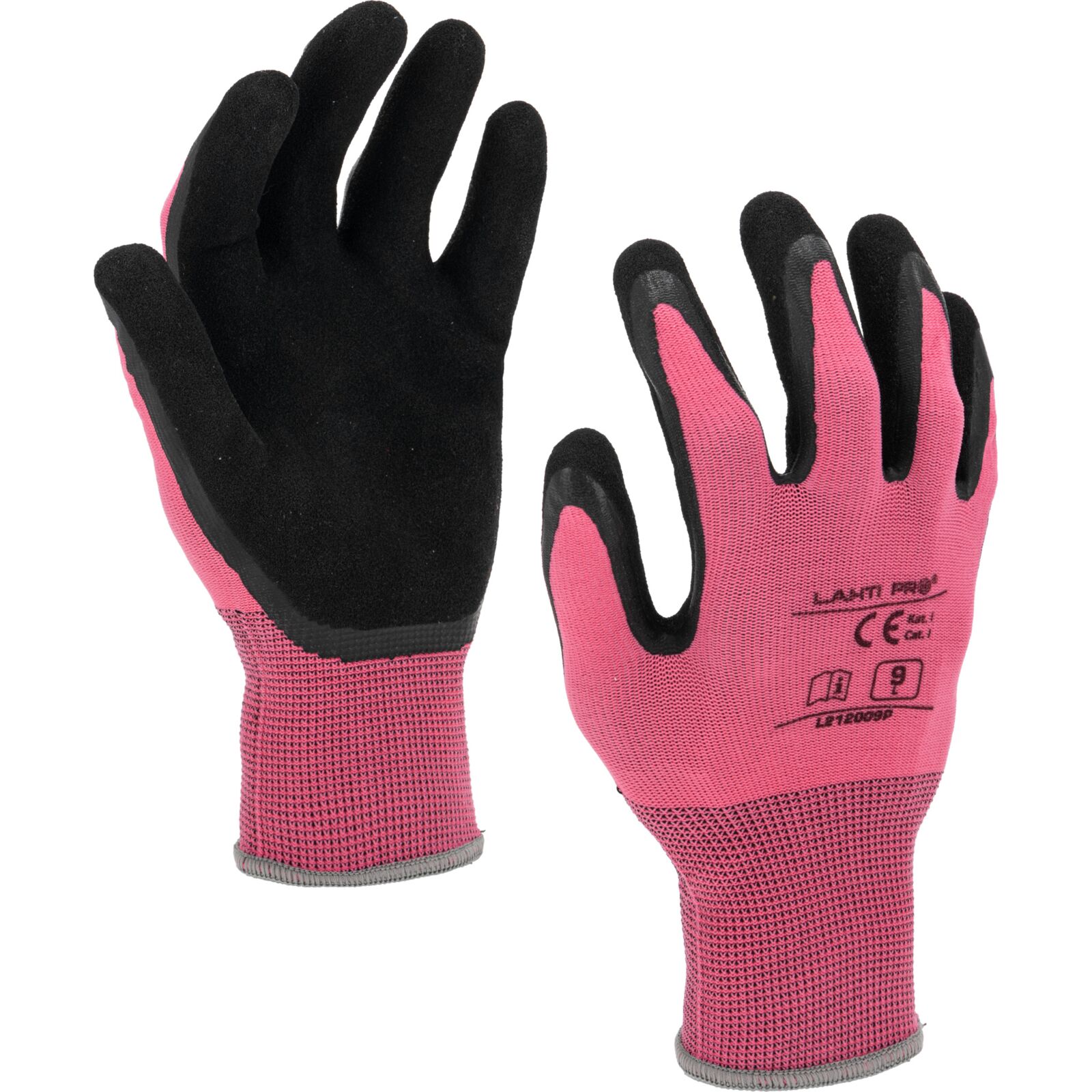 Latexhandskar rosa-svarta storlek 8 CE