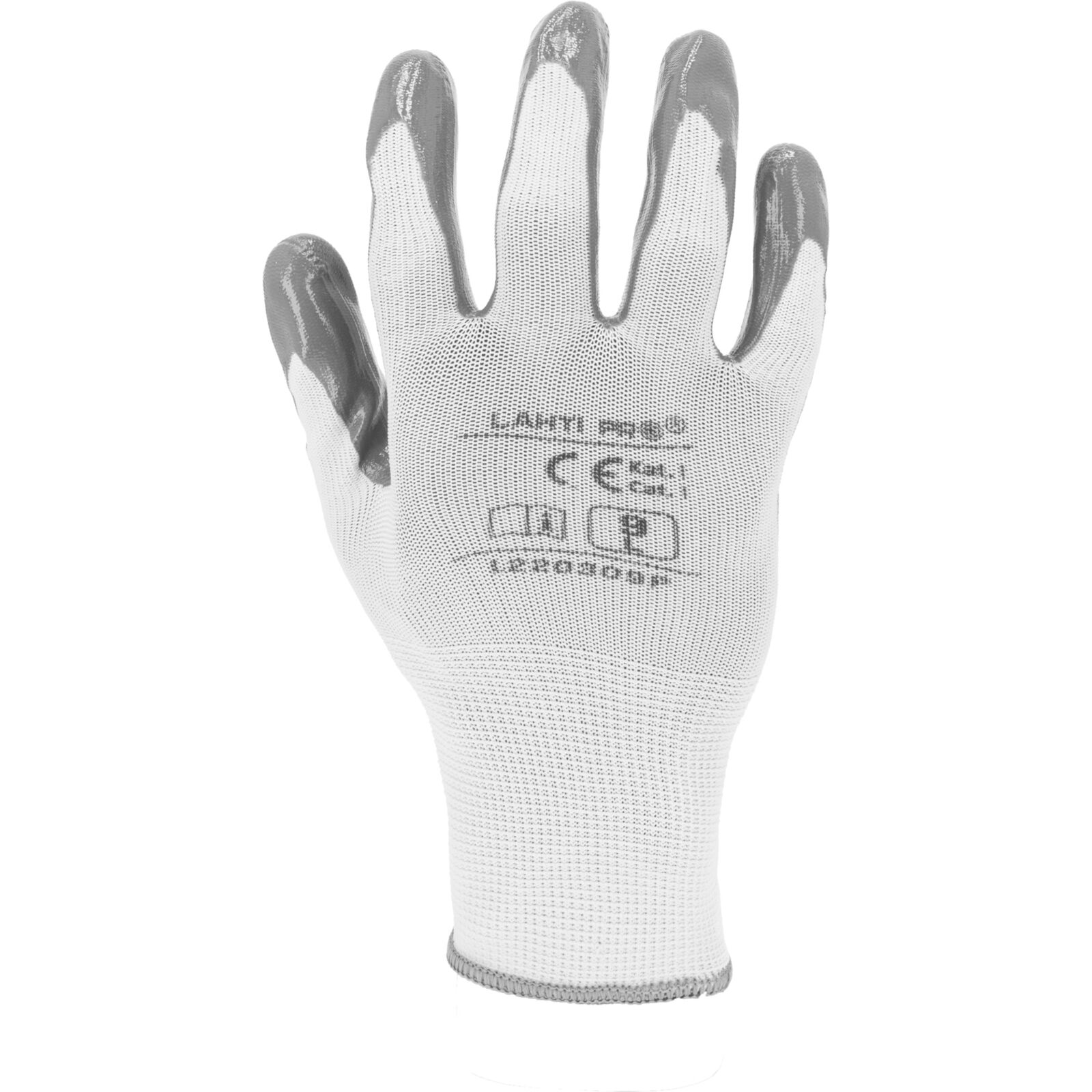 Gloves Nitrile Grey-White L220311P, 12 Pairs, 11 , CE, LAHTI