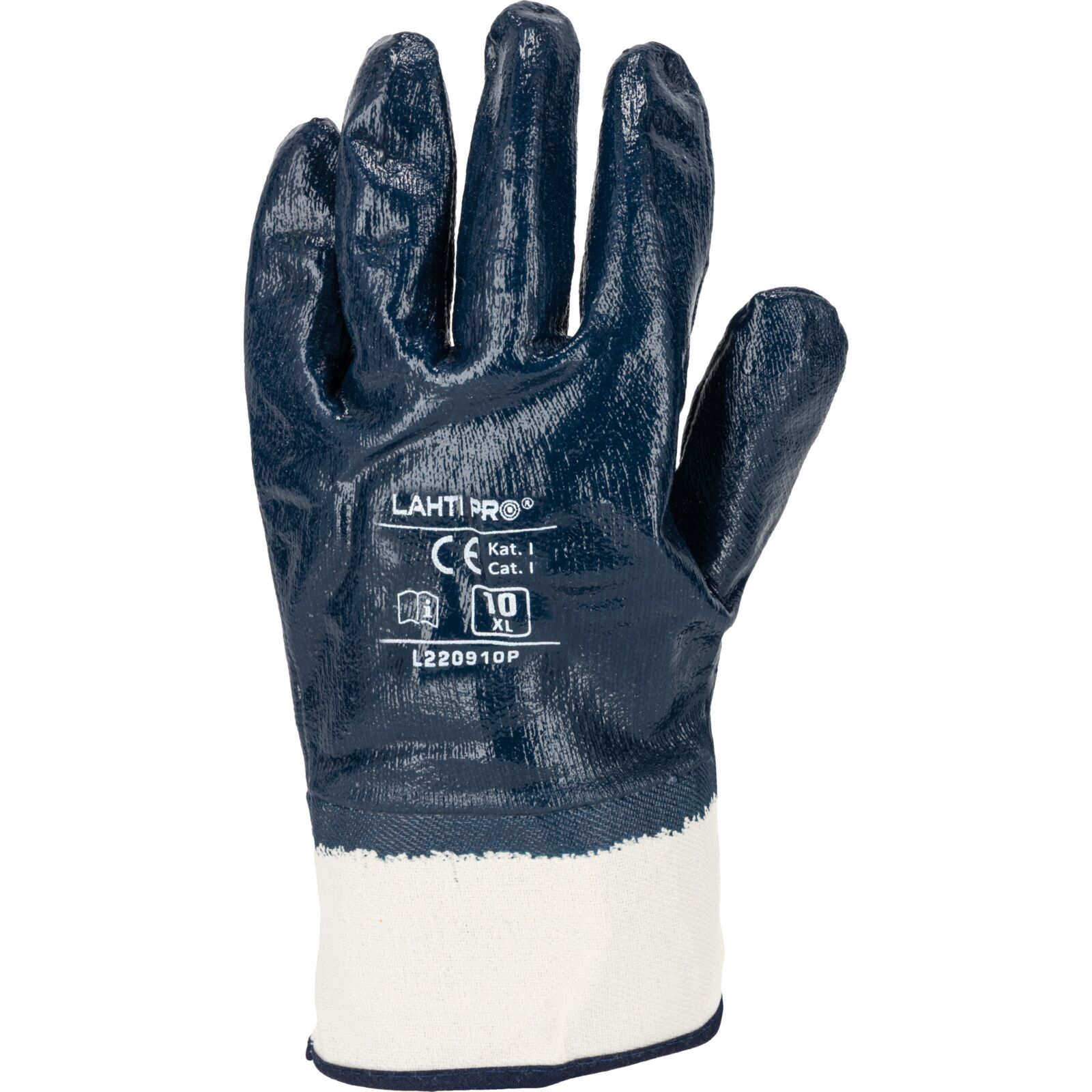 Gloves Nitrile Navy Blå L220910P, 12 Pairs, 10 , CE, LAHTI