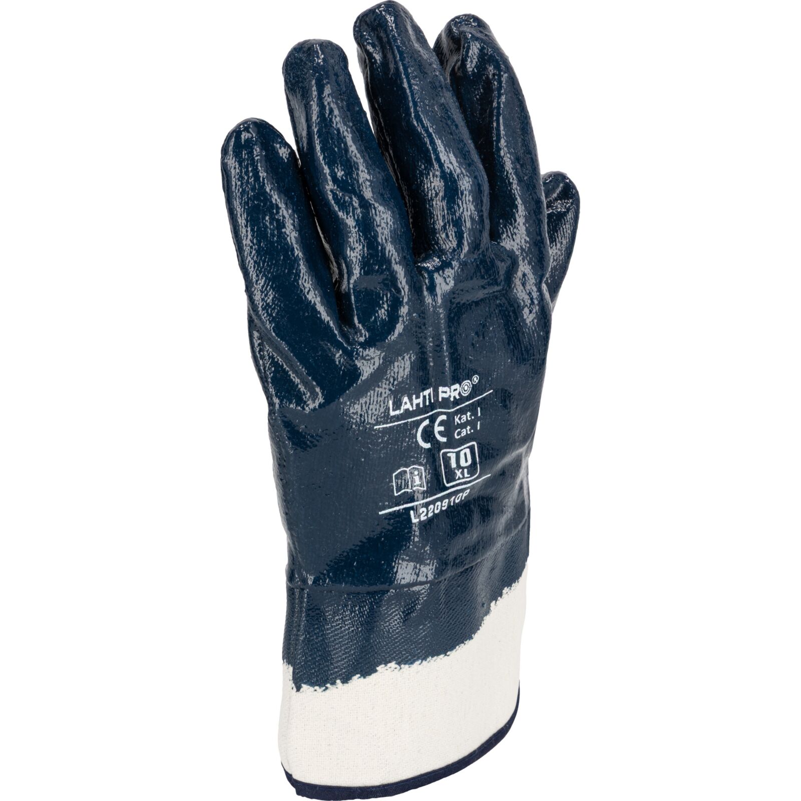 Gloves Nitrile Navy Blå L220910P, 12 Pairs, 10 , CE, LAHTI