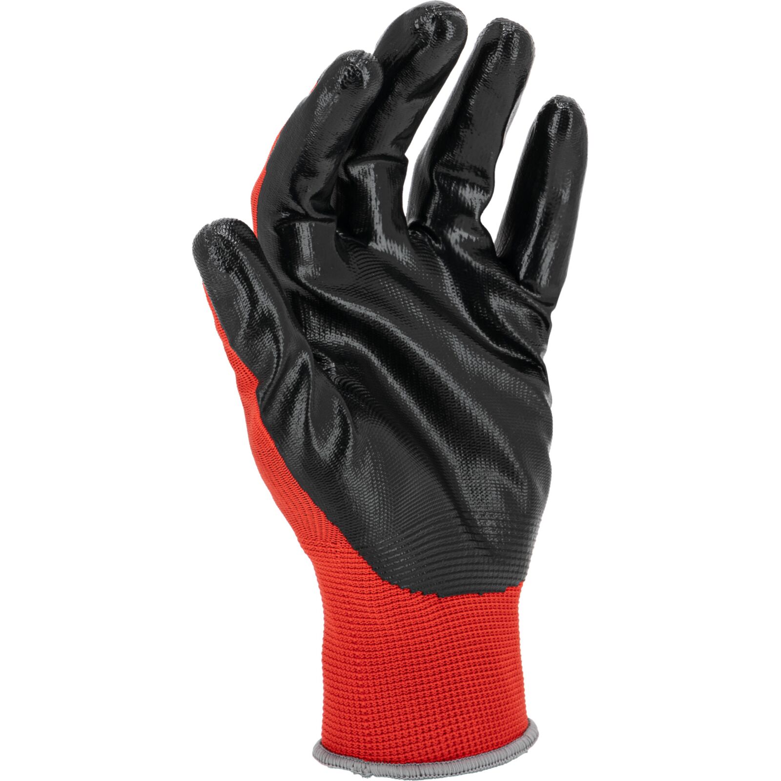Nitrile-coated gloves red-black, 12 pairs