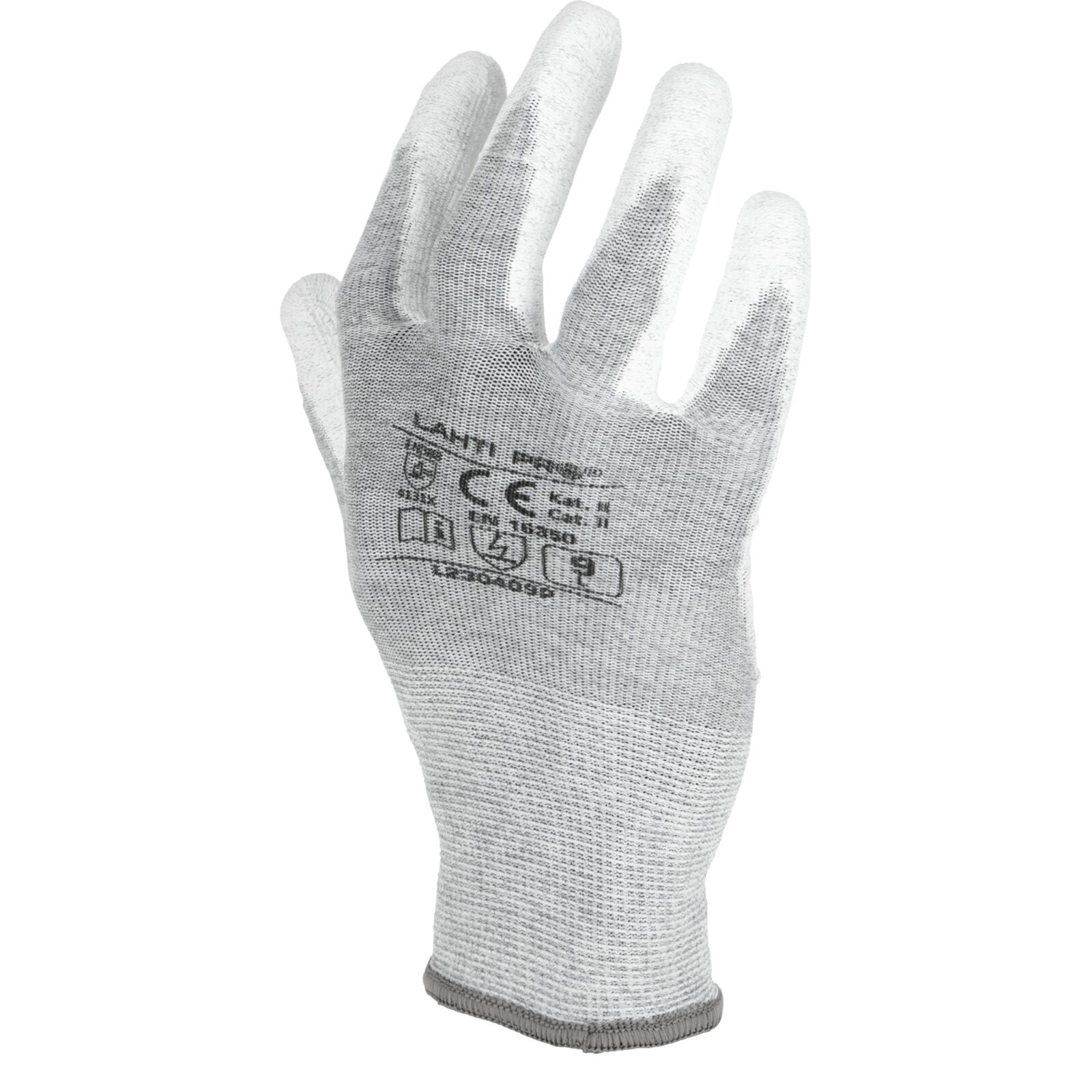 Gloves Pu Antistat. White L230409P, (Butiksförp.), 9 , CE, LAHTI