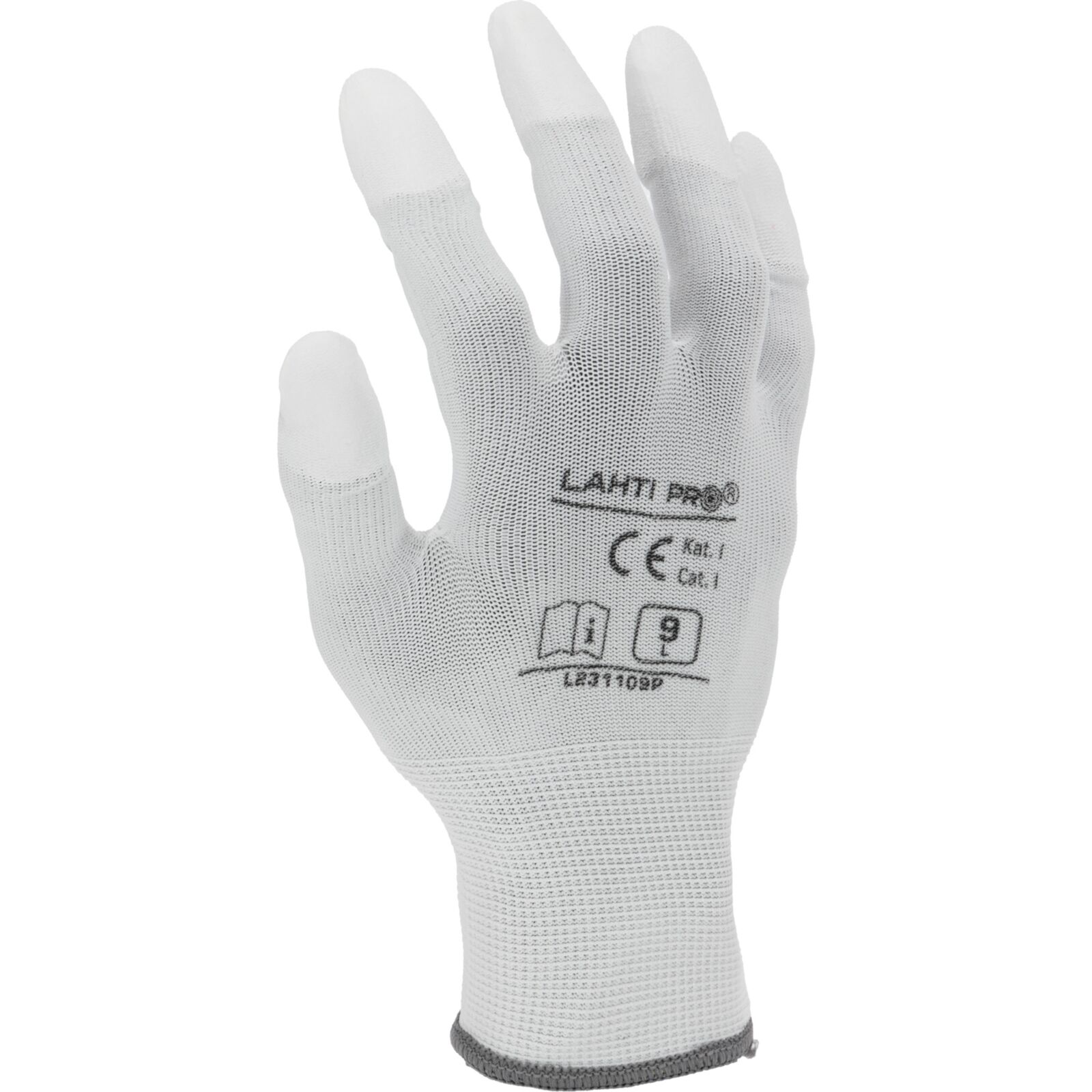 Gloves with PU Fingertip Coating, Size 7