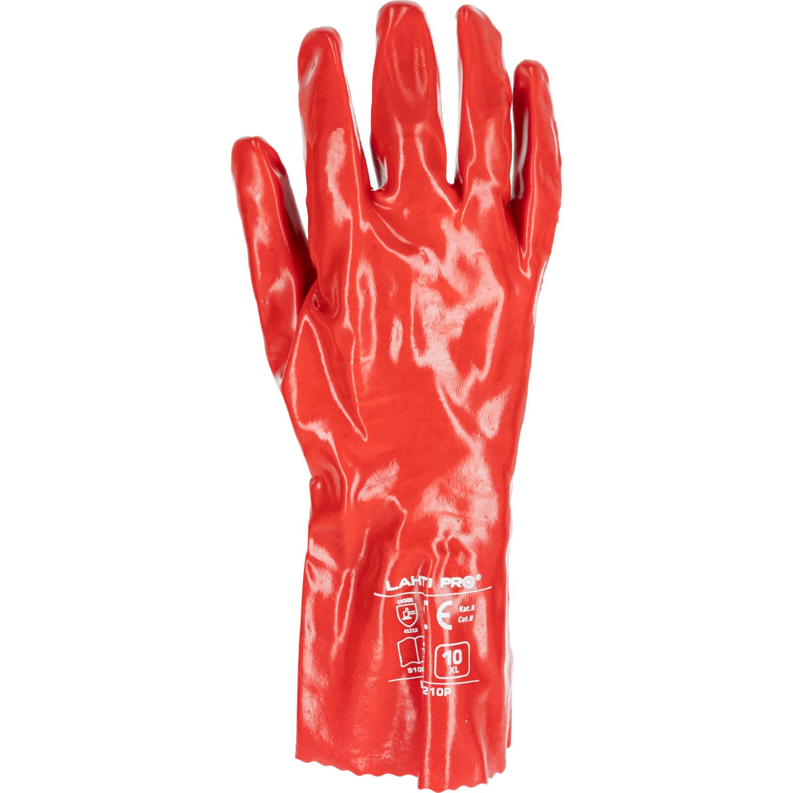 Long red PVC gloves size 10, 12 pairs