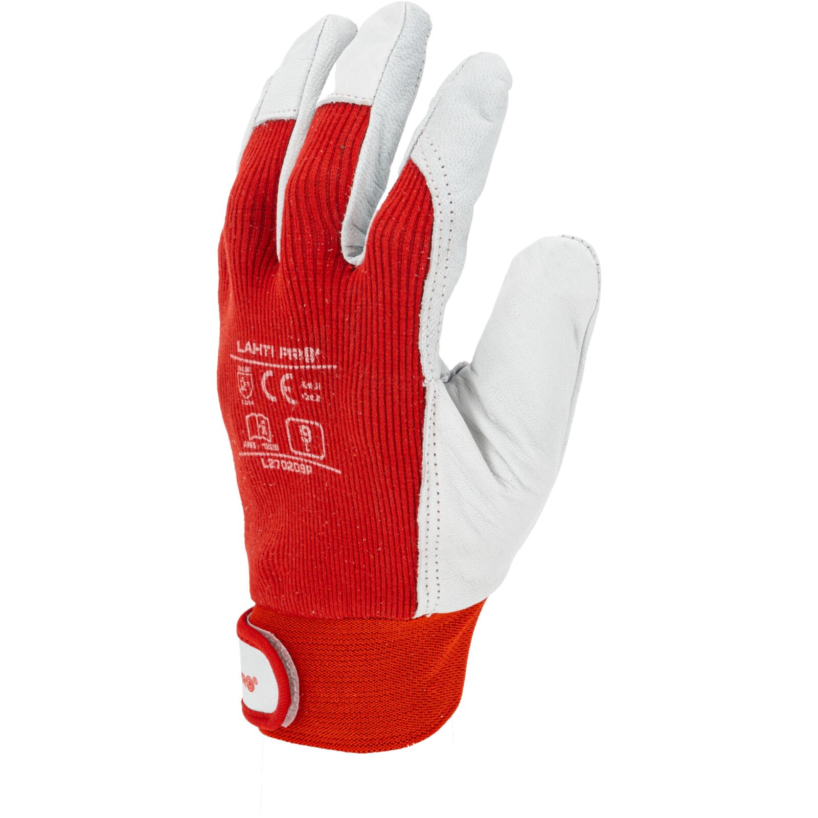 Handskar, st. 9, äkta getkinn, bomull, spandex, CE, EN 420, EN 388 (2122), LAHTI PRO L2702