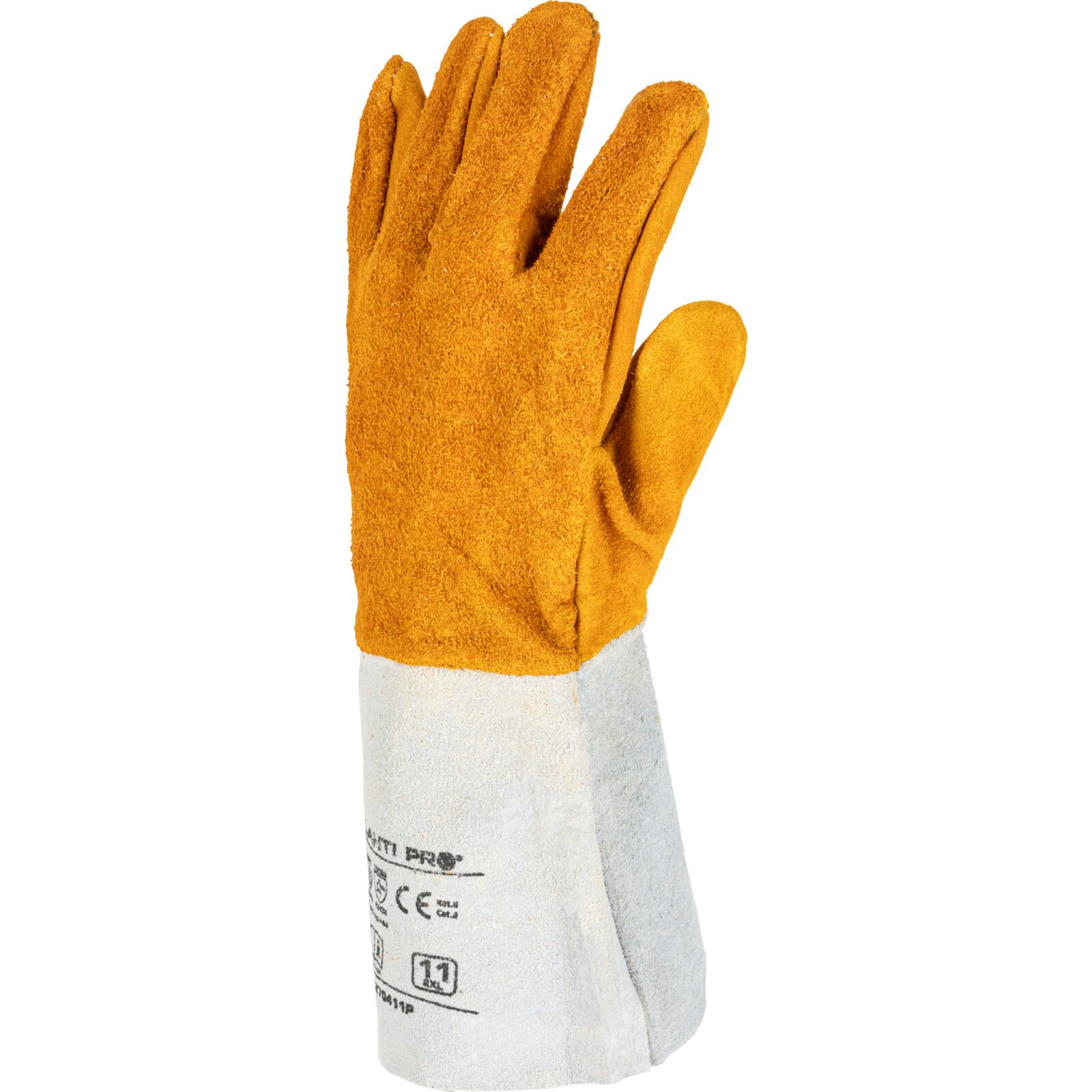 Gloves Leather, Welding, L270411P, Card, 11 , CE, LAHTI