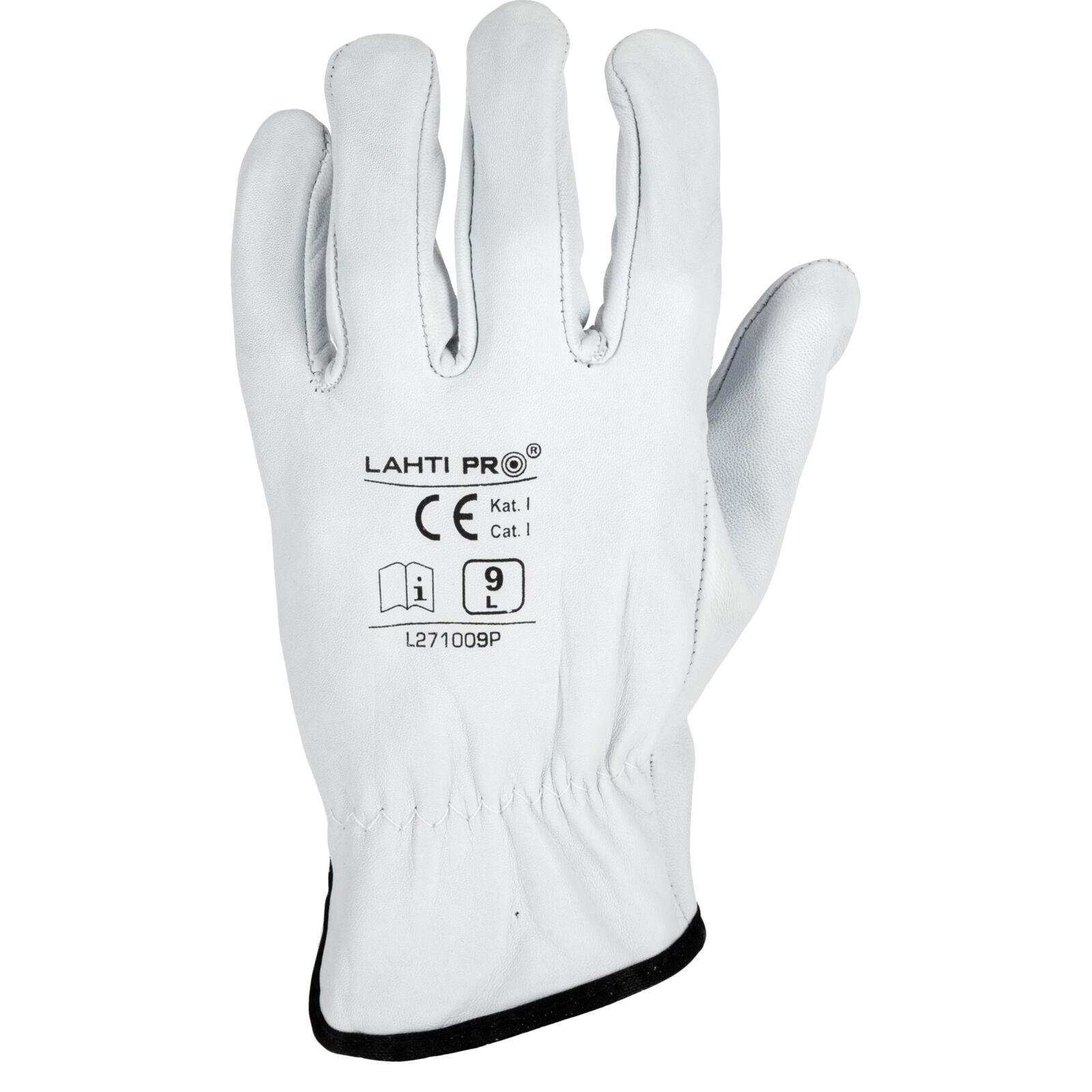 Handskar, äkta getskin, vita, st. 11, CE, EN 420, LAHTI PRO L2710