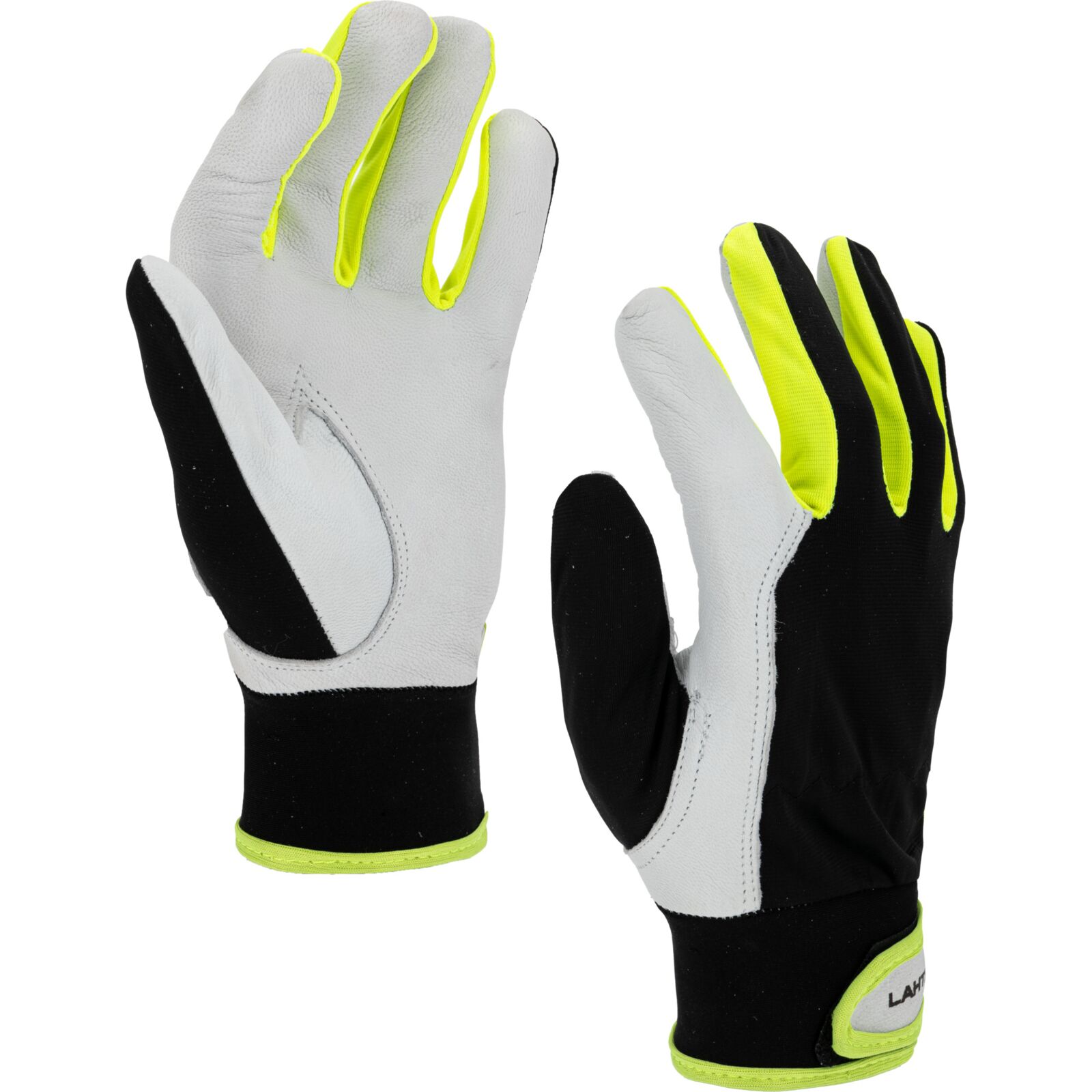 Goatskin work gloves, black-yellow, size 8
