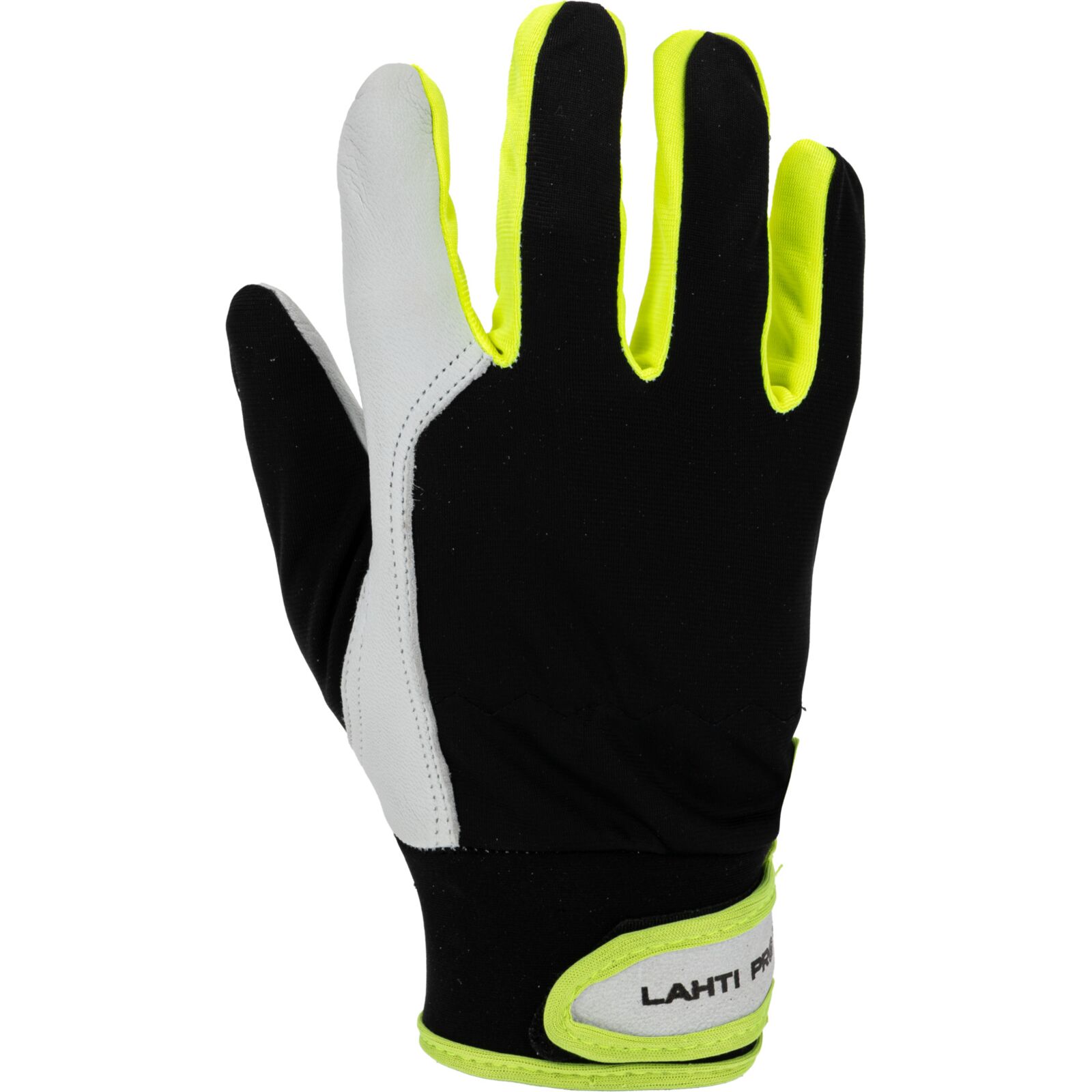 Goatskin work gloves, black-yellow, size 8