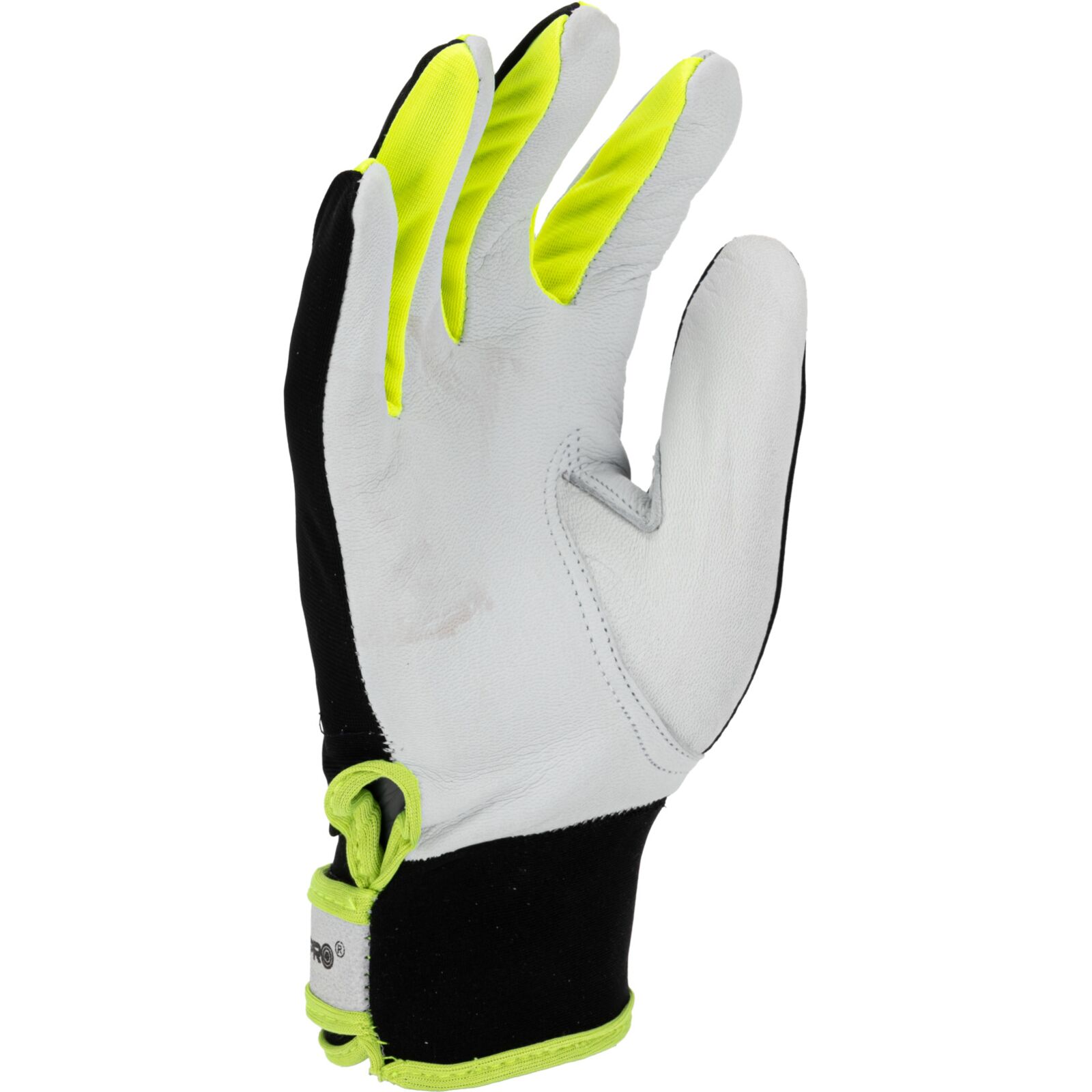 Goatskin work gloves, black-yellow, size 8