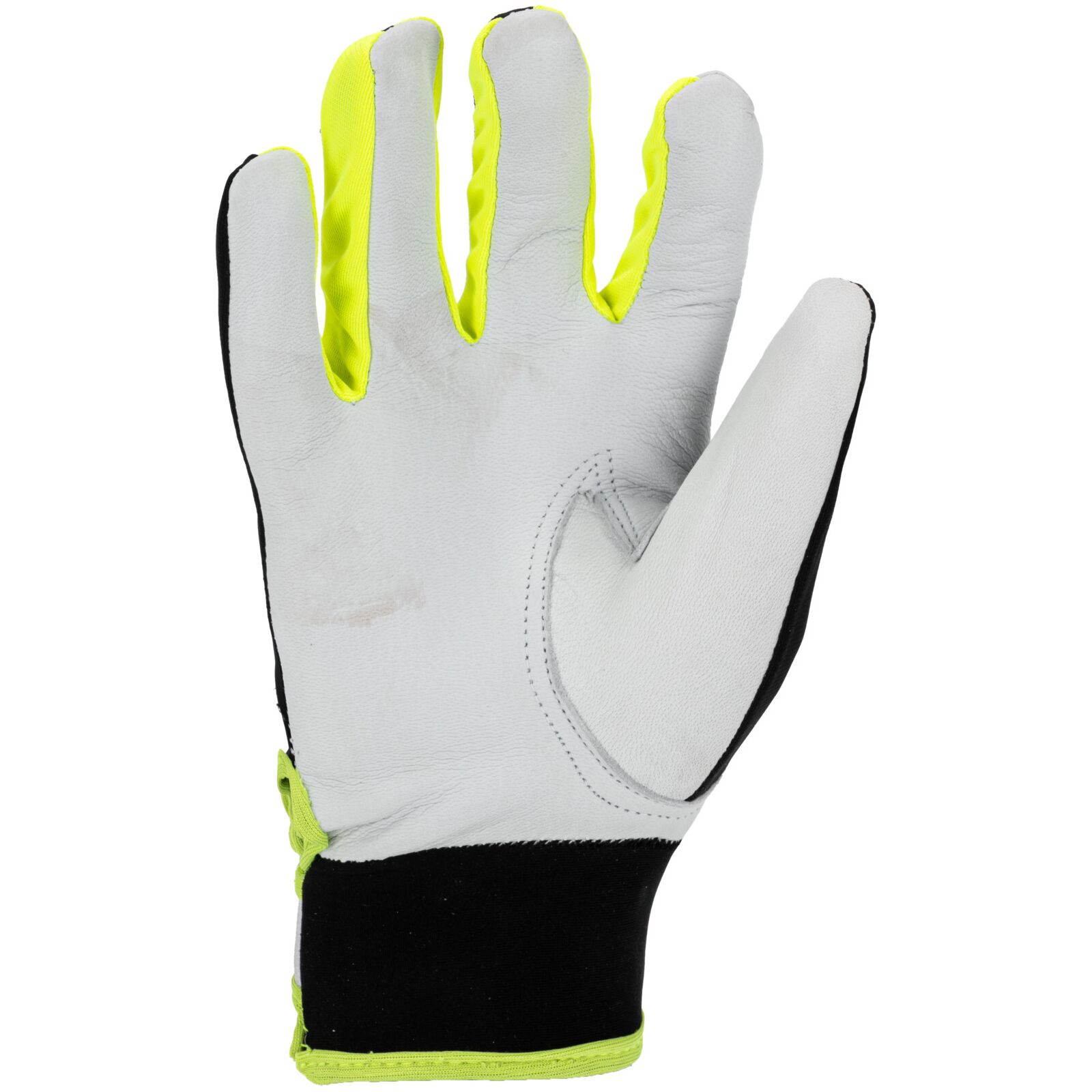 Goatskin work gloves, black-yellow, size 8
