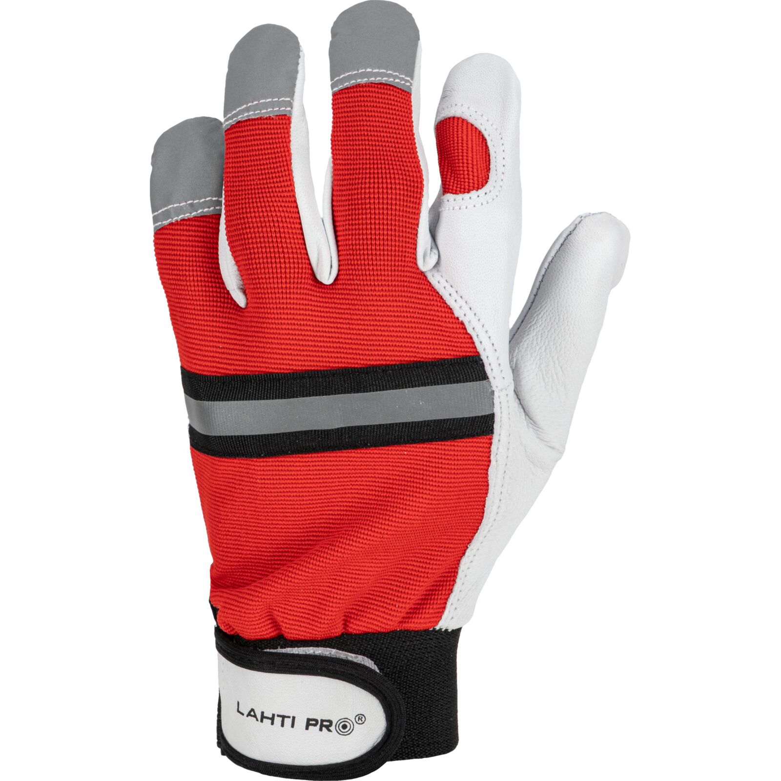 Red goat leather gloves, size 8