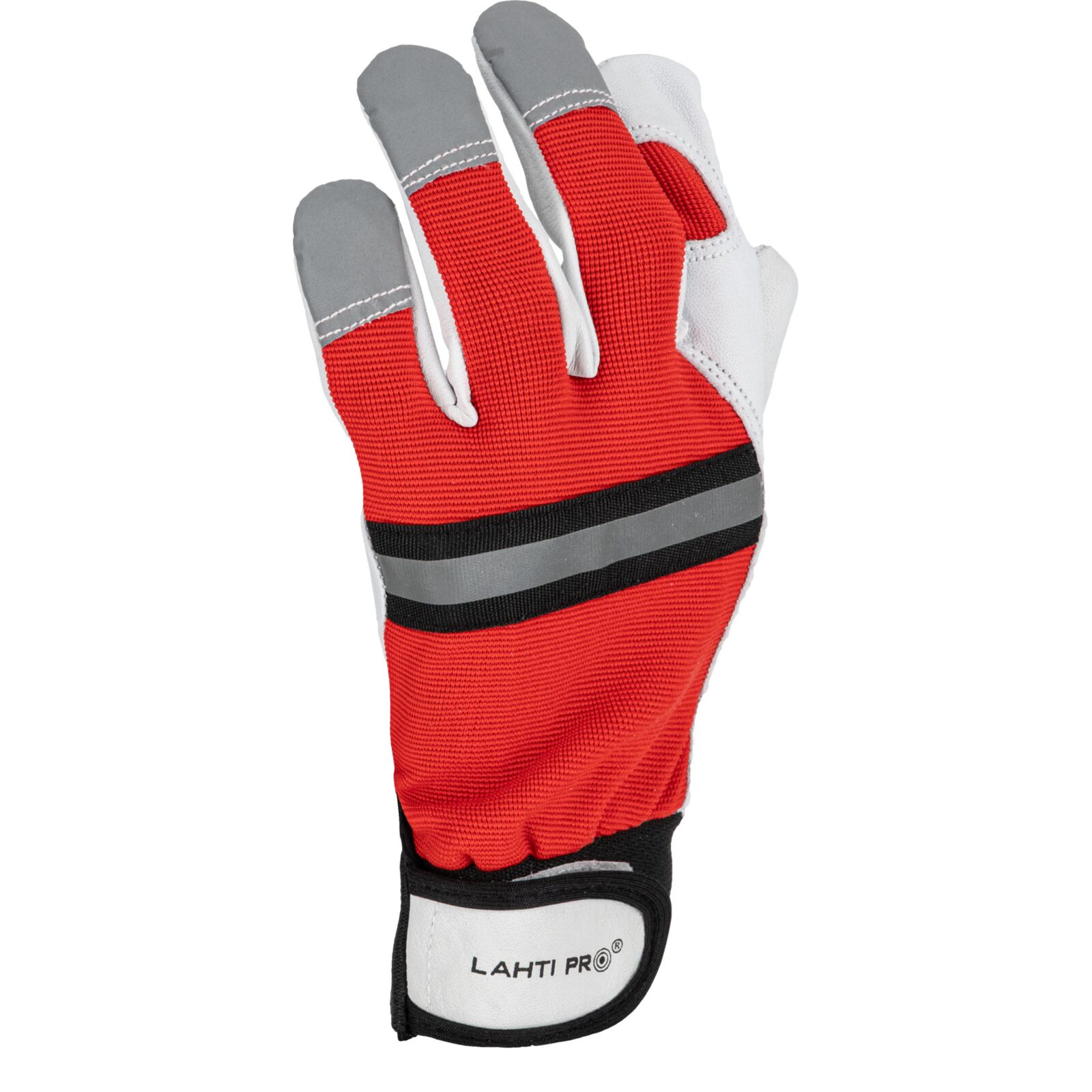 Red goat leather gloves, size 8