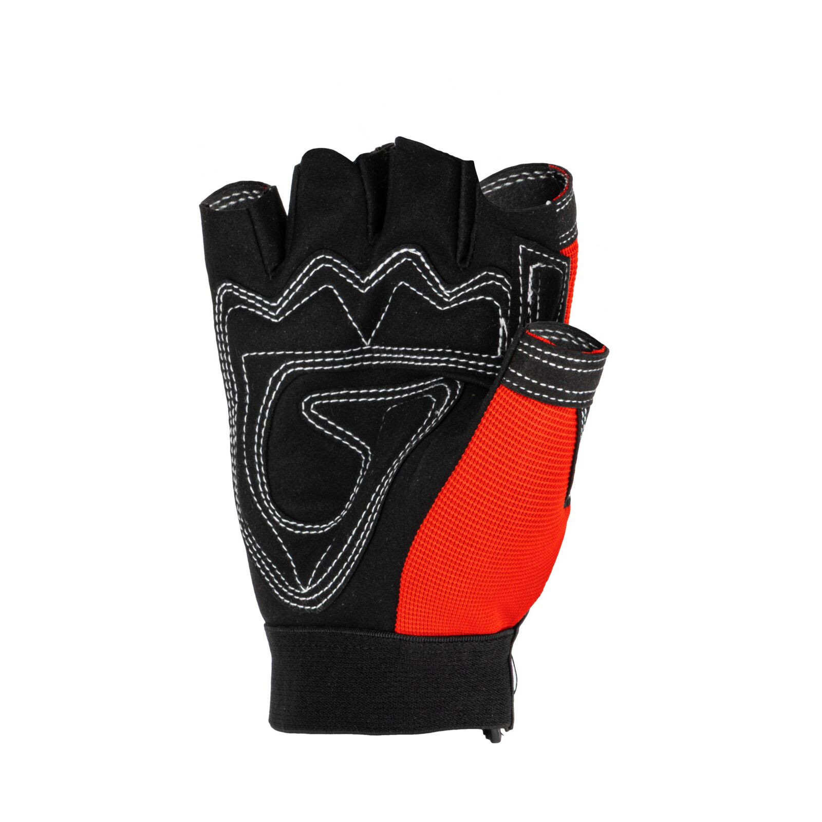 Handskar för mekaniker, svart-röda, utan fingrar, ventilerade, spandex, mikrofiber, CE, EN 420, LAHTI PRO L2806