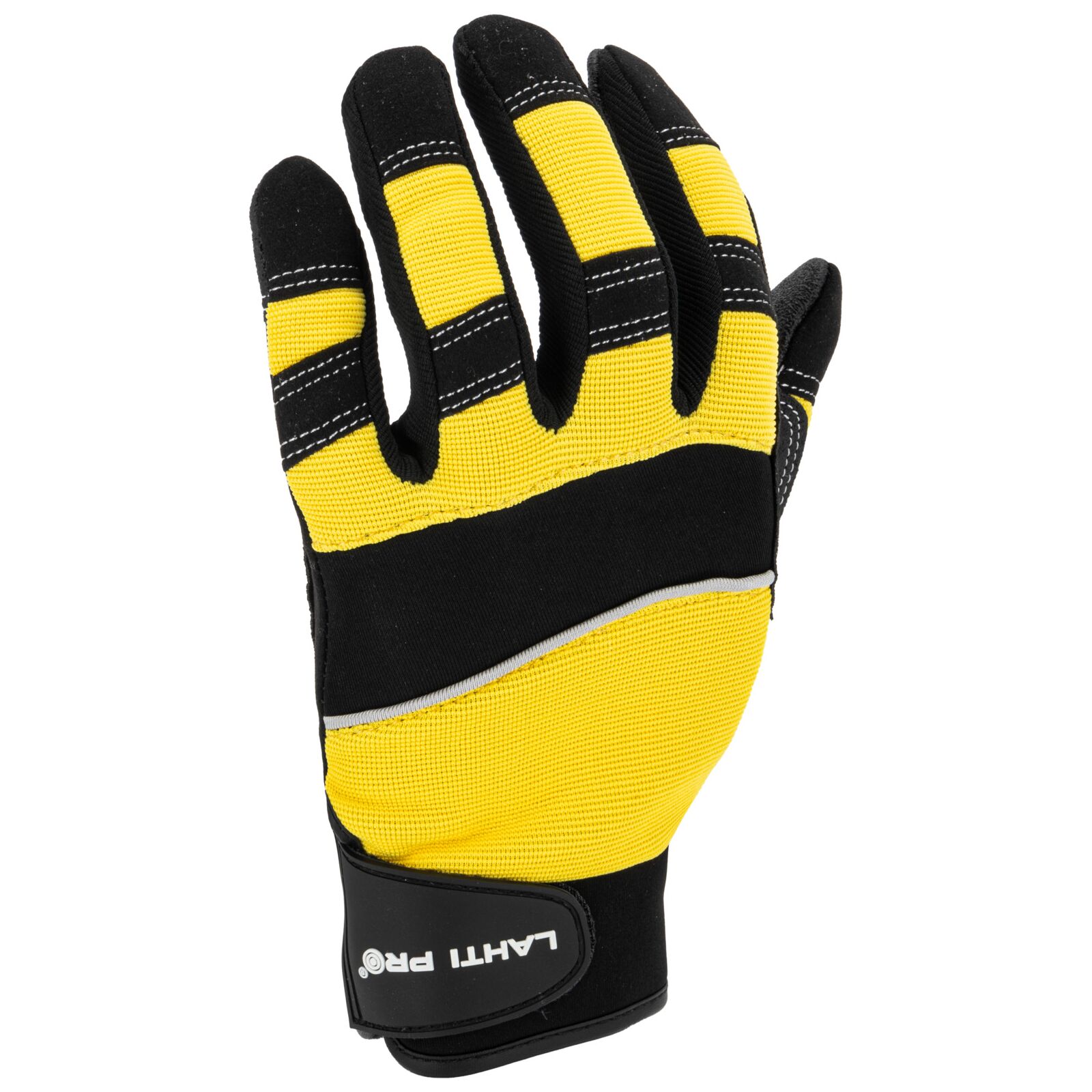 Gloves Mech. Black-Yellow L2808 11P, Card, 11 , CE, LAHTI