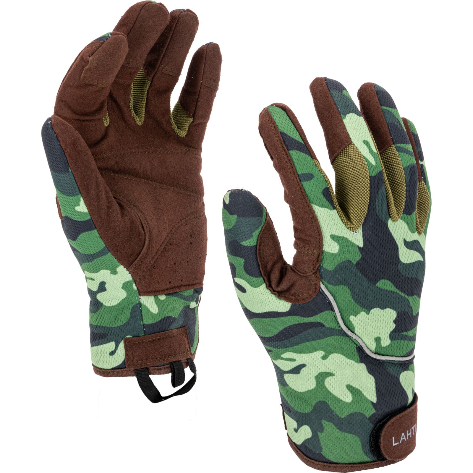 Mechanics gloves, camo, size 8, CE