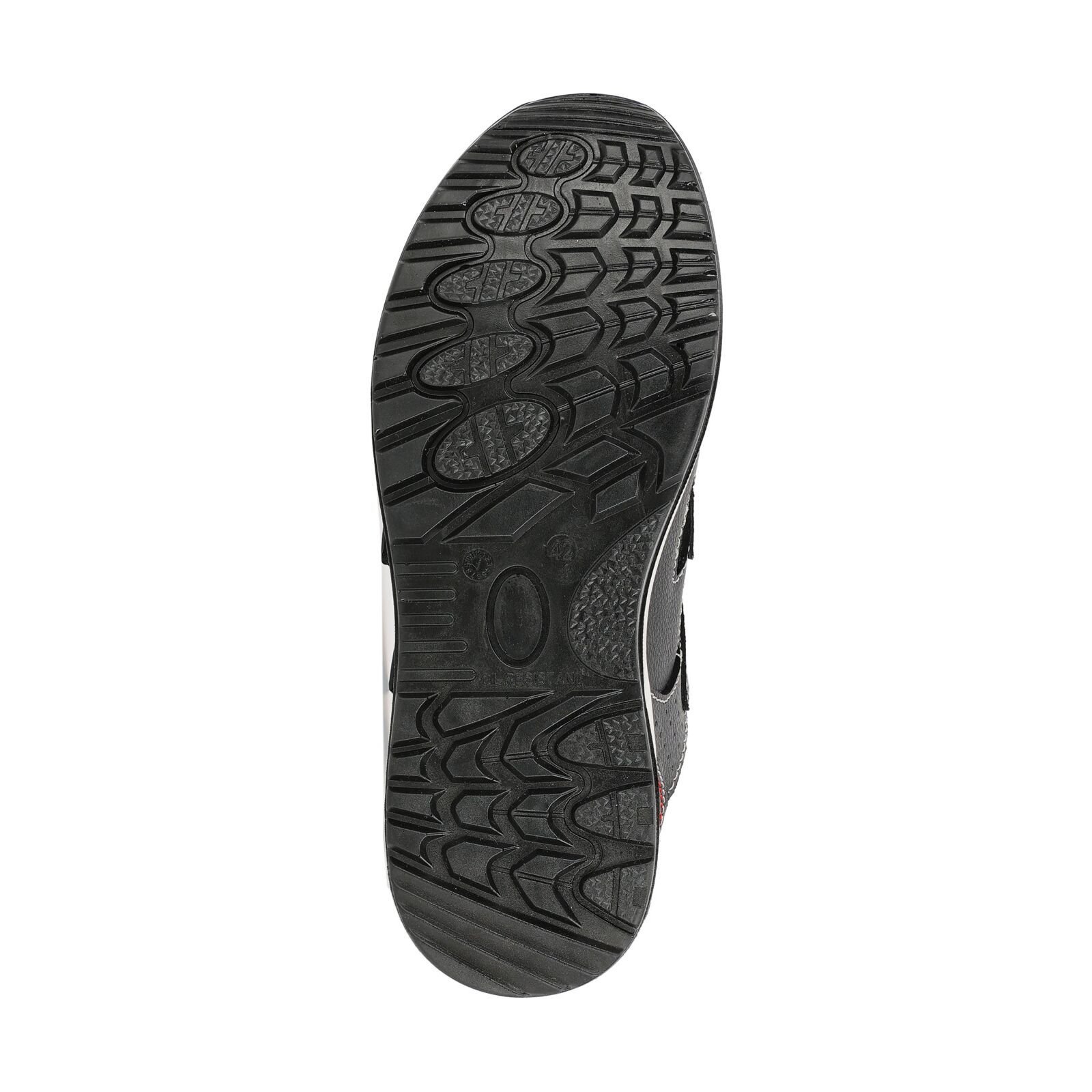 Sandaler i Läder, Svart-Vit-Röd, S1 FO SR, CE, LAHTI