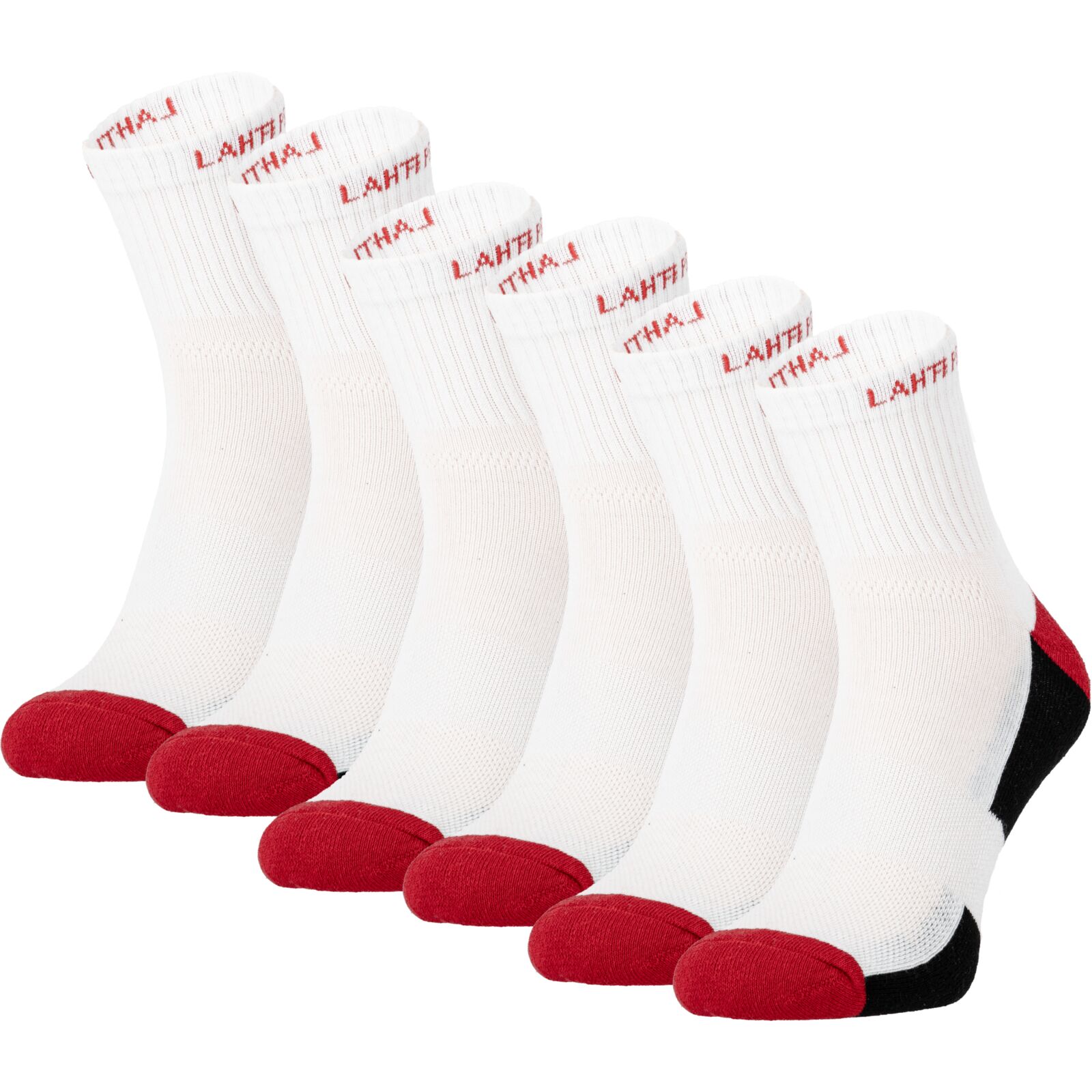 Work Socks White-Red, 3 Pairs, 43-46 , LAHTI