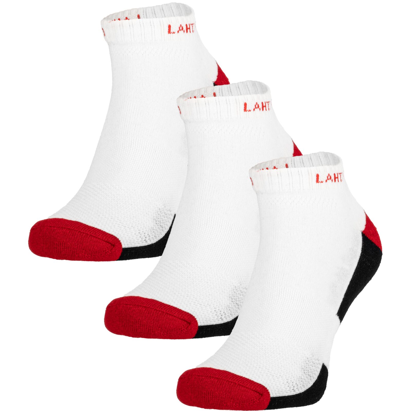 Work Socks White-Red Short, 3 Pairs, 39-42 , LAHTI