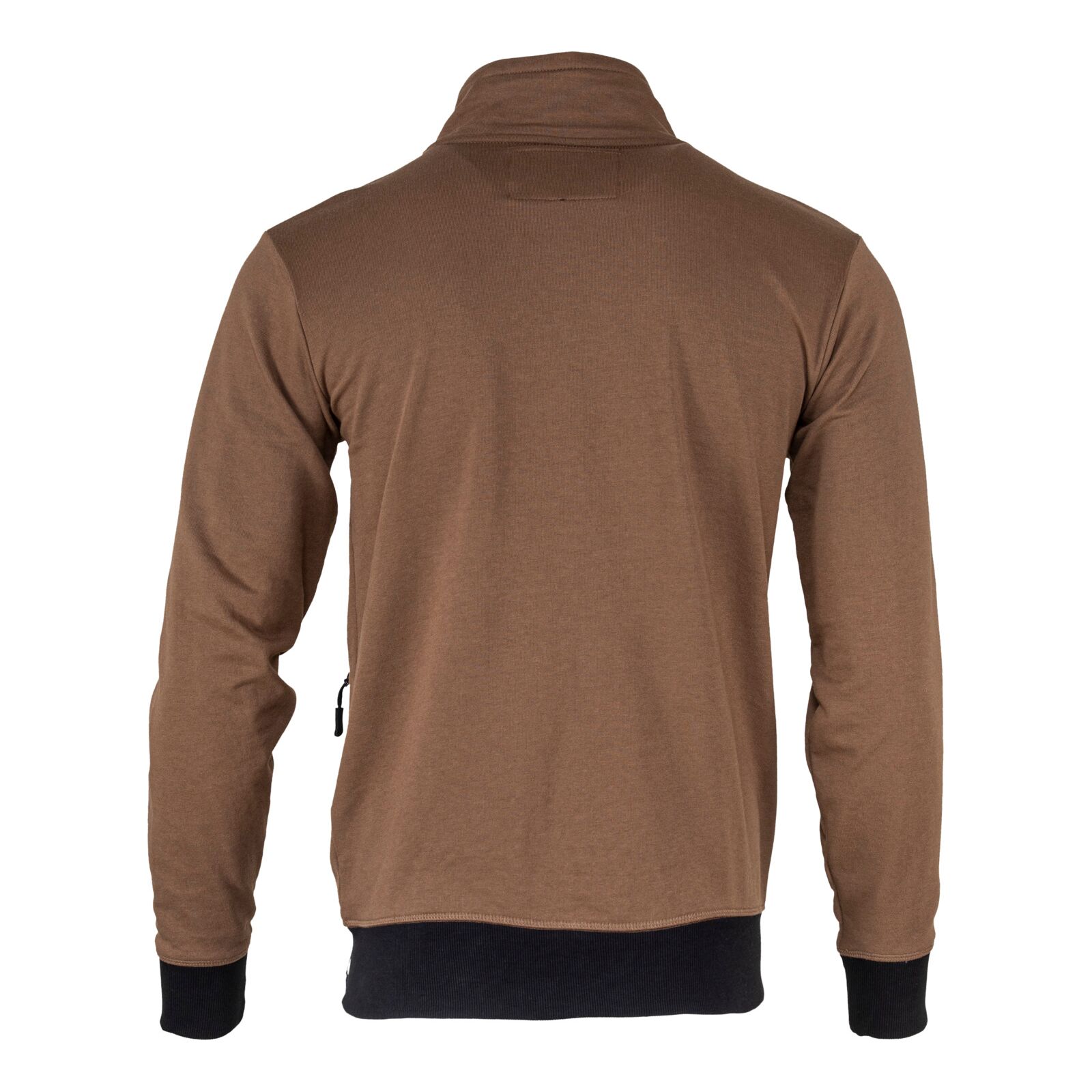 Sweatshirt med blixtlås brun, french terry 310 g/m²