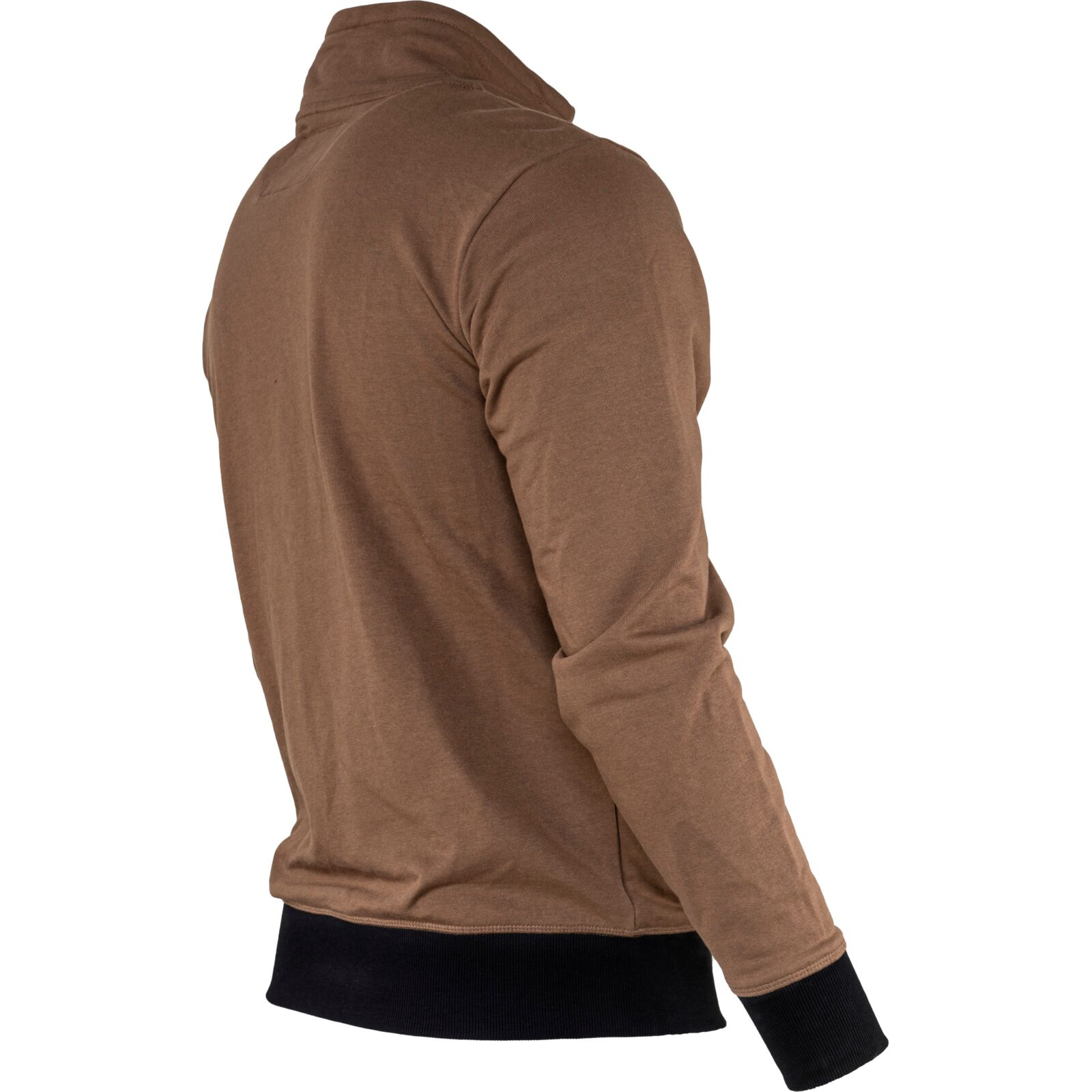 Sweatshirt med blixtlås brun, french terry 310 g/m²